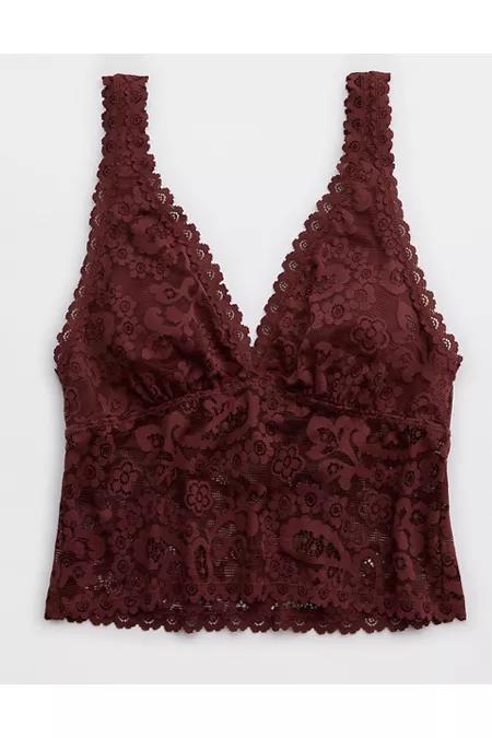 Show Off Paisley Lace Padded Plunge Tank Top Women's Product Image