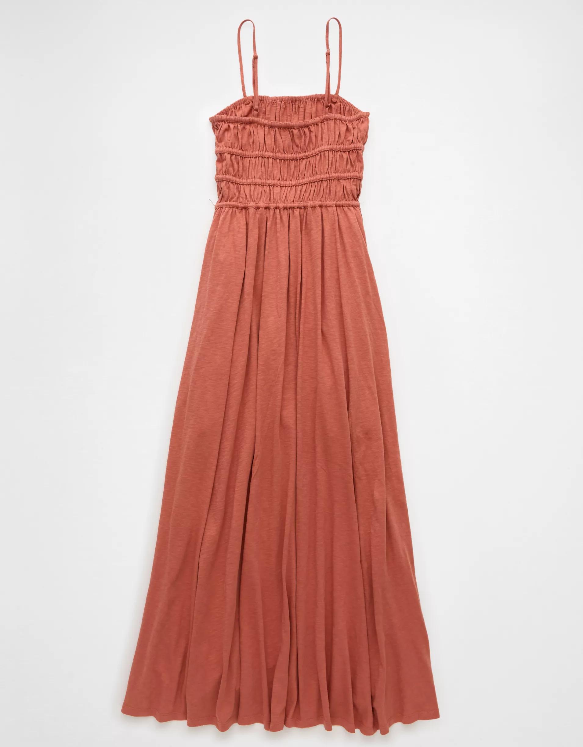 AE Sunchaser Knit Smocked Bodice Midi Dress Product Image