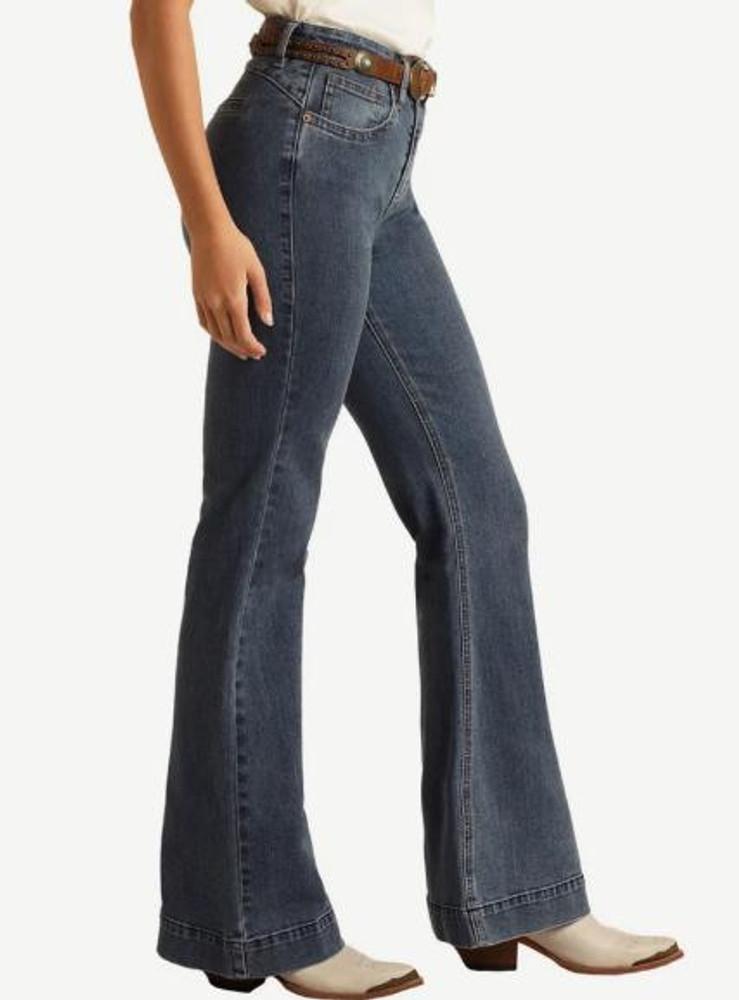 SALE Rock & Roll Denim® Ladies' Med Wash Welt Pocket Relaxed Fit Trouser Jeans Product Image