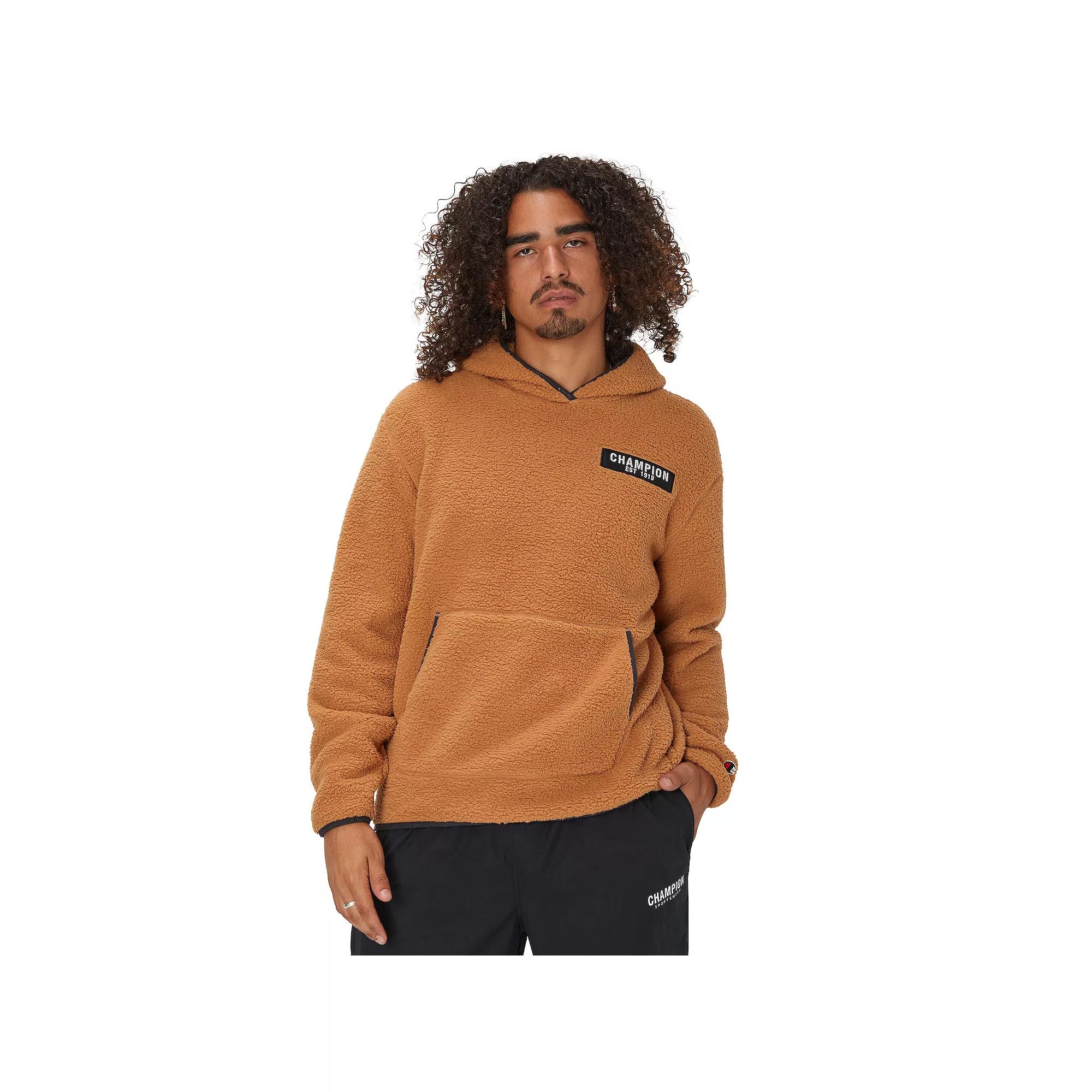 Men's Champion® Shearling Hooded Sweatshirt, Size: XXL, Briefly Brown Product Image