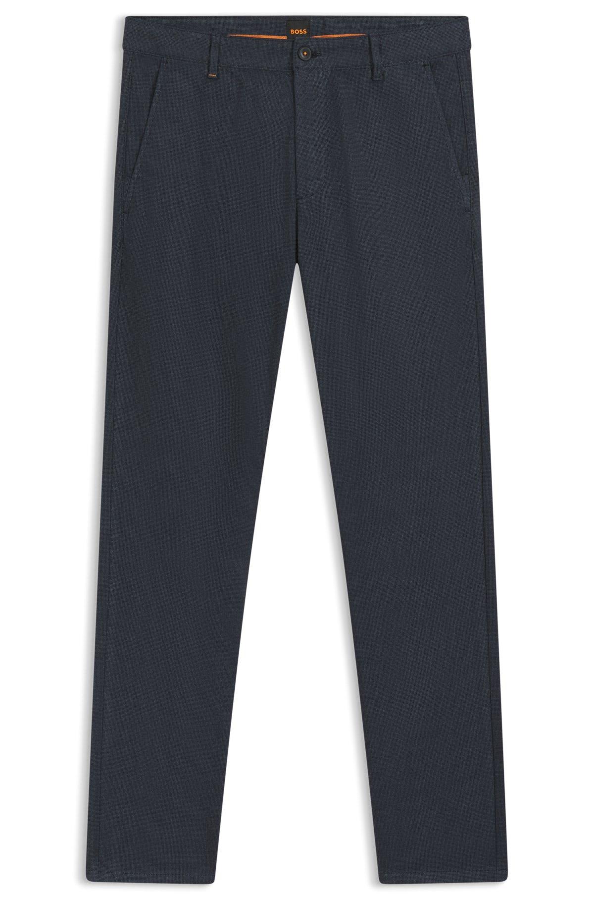BOSS - Slim-fit pants in stretch cotton - Dark Blue Product Image