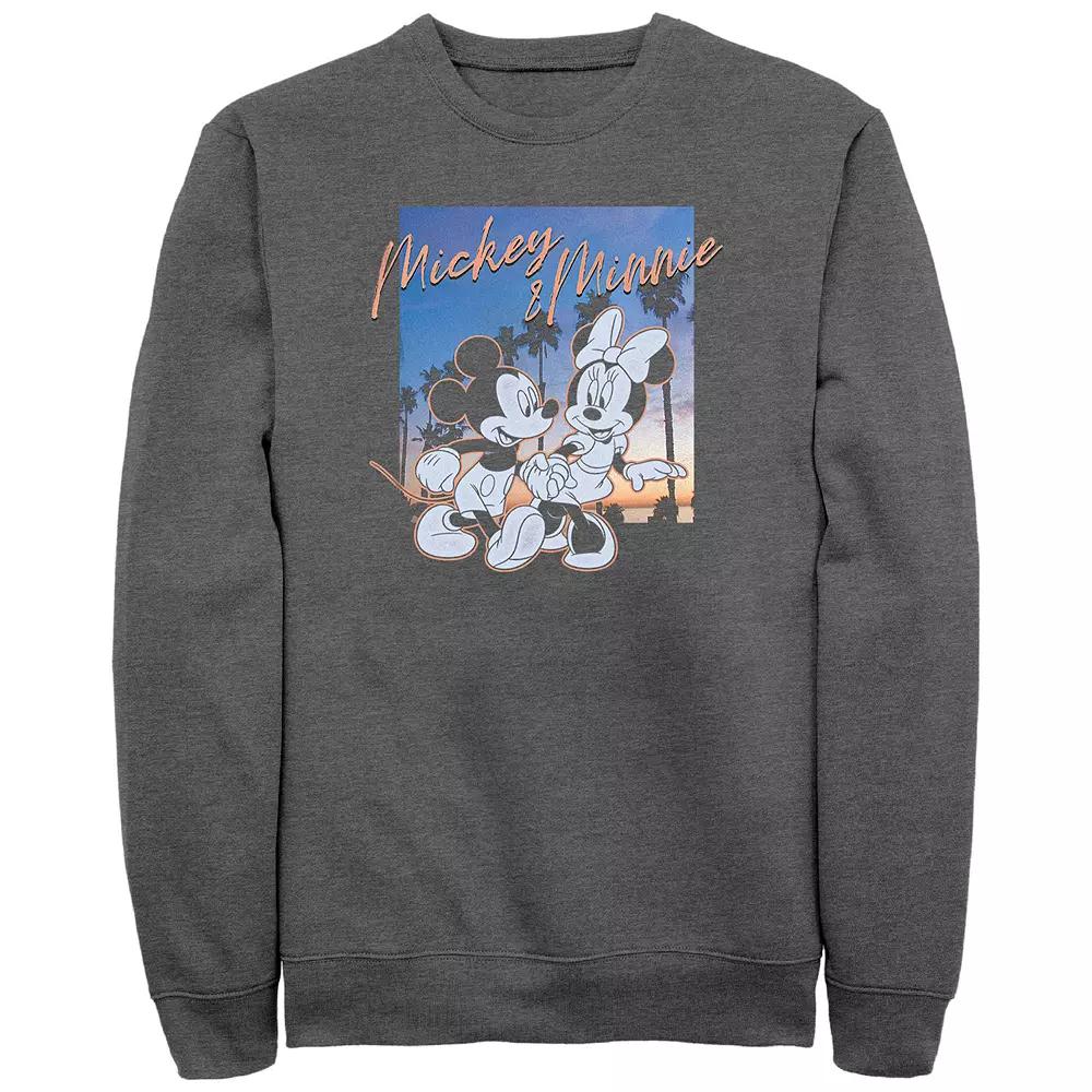 Disney's Mickey Mouse Men's Sunset Couple Fleece Sweatshirt, Size: XXL, Grey Heather Product Image