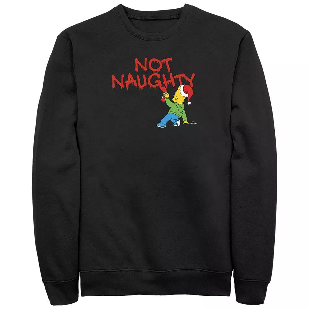 Big & Tall The Simpsons Bart Not Naughty Graffiti Graphic Fleece, Men's, Size: XL Tall, Black Product Image