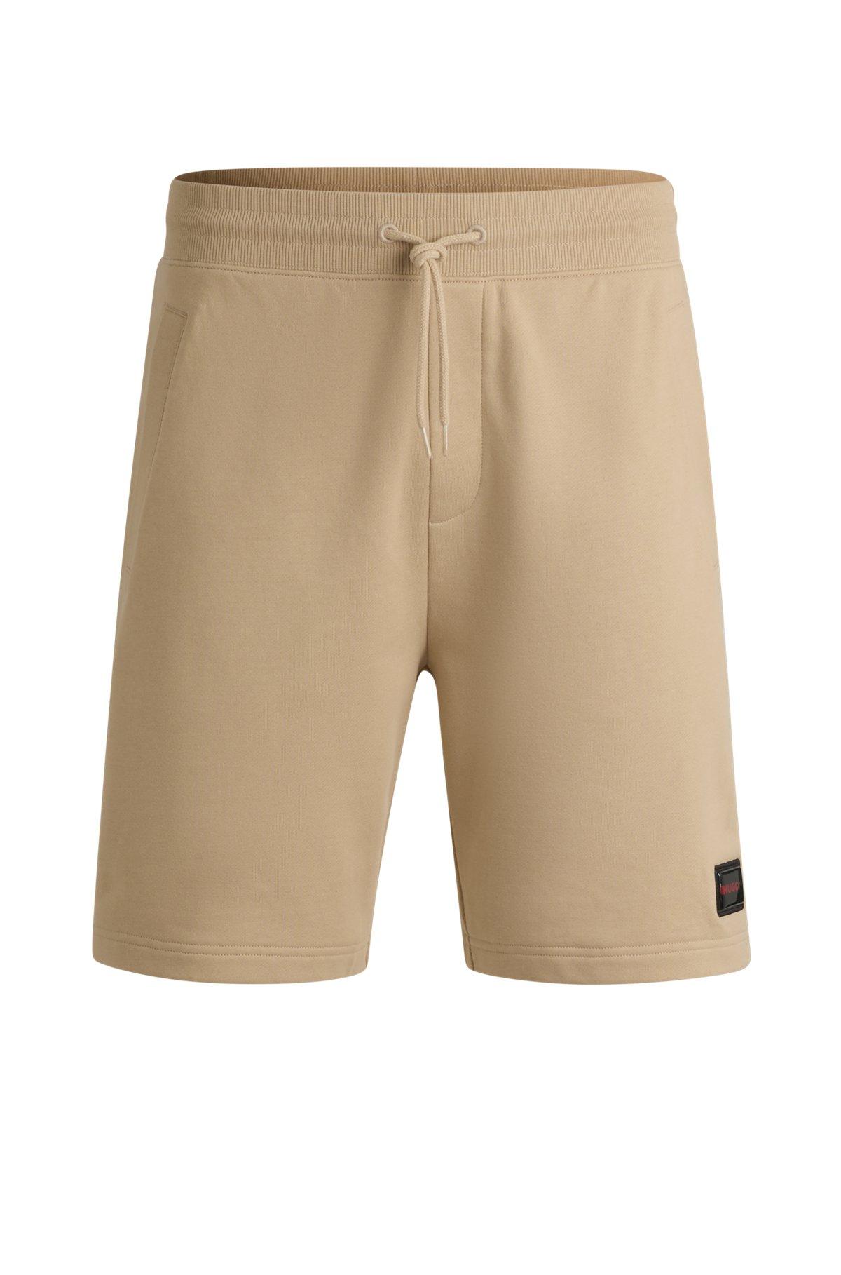 Cotton-terry relaxed-fit shorts with logo trim Product Image