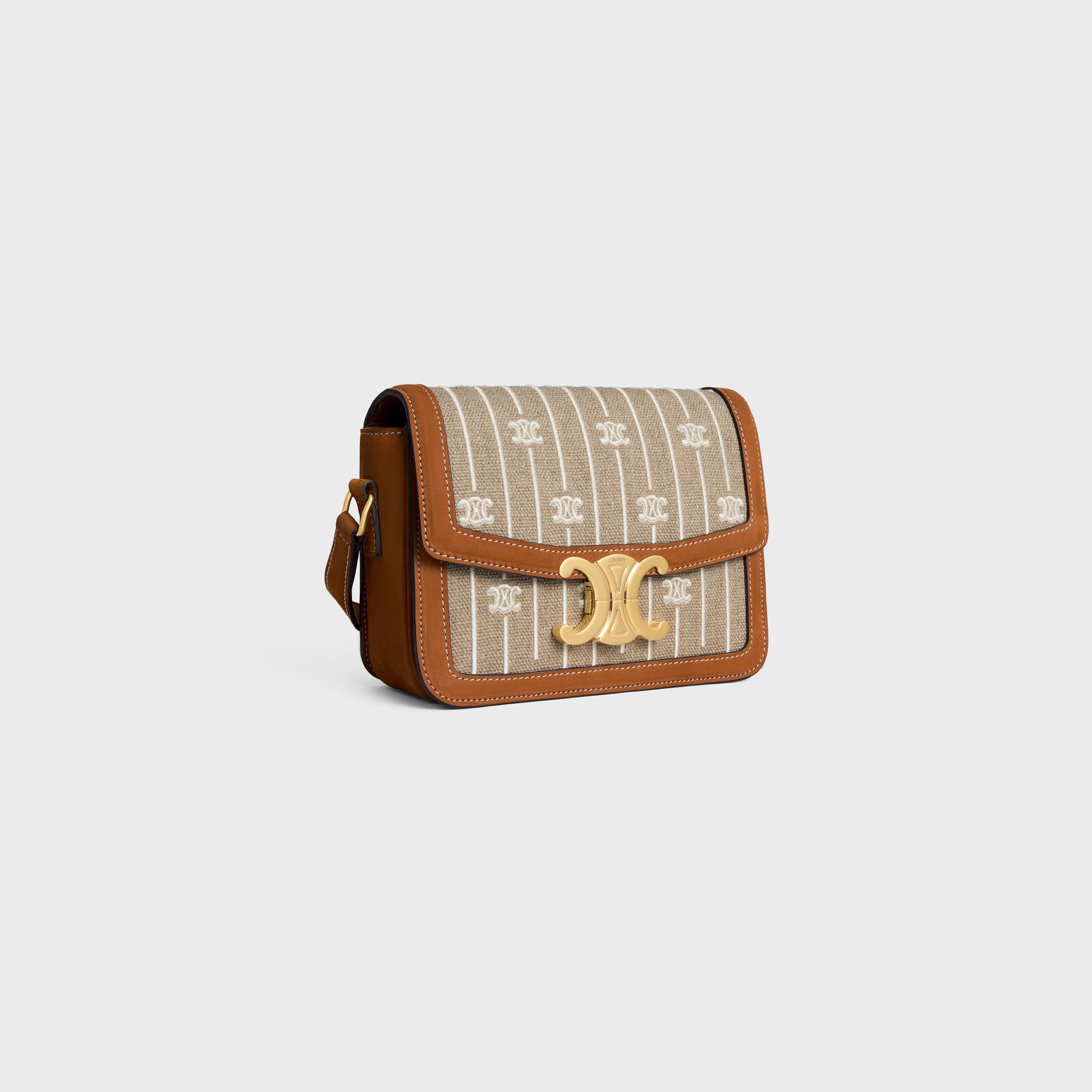 TEEN TRIOMPHE BAG IN TEXTILE WITH TRIOMPHE ALL OVER AND CALFSKIN Product Image