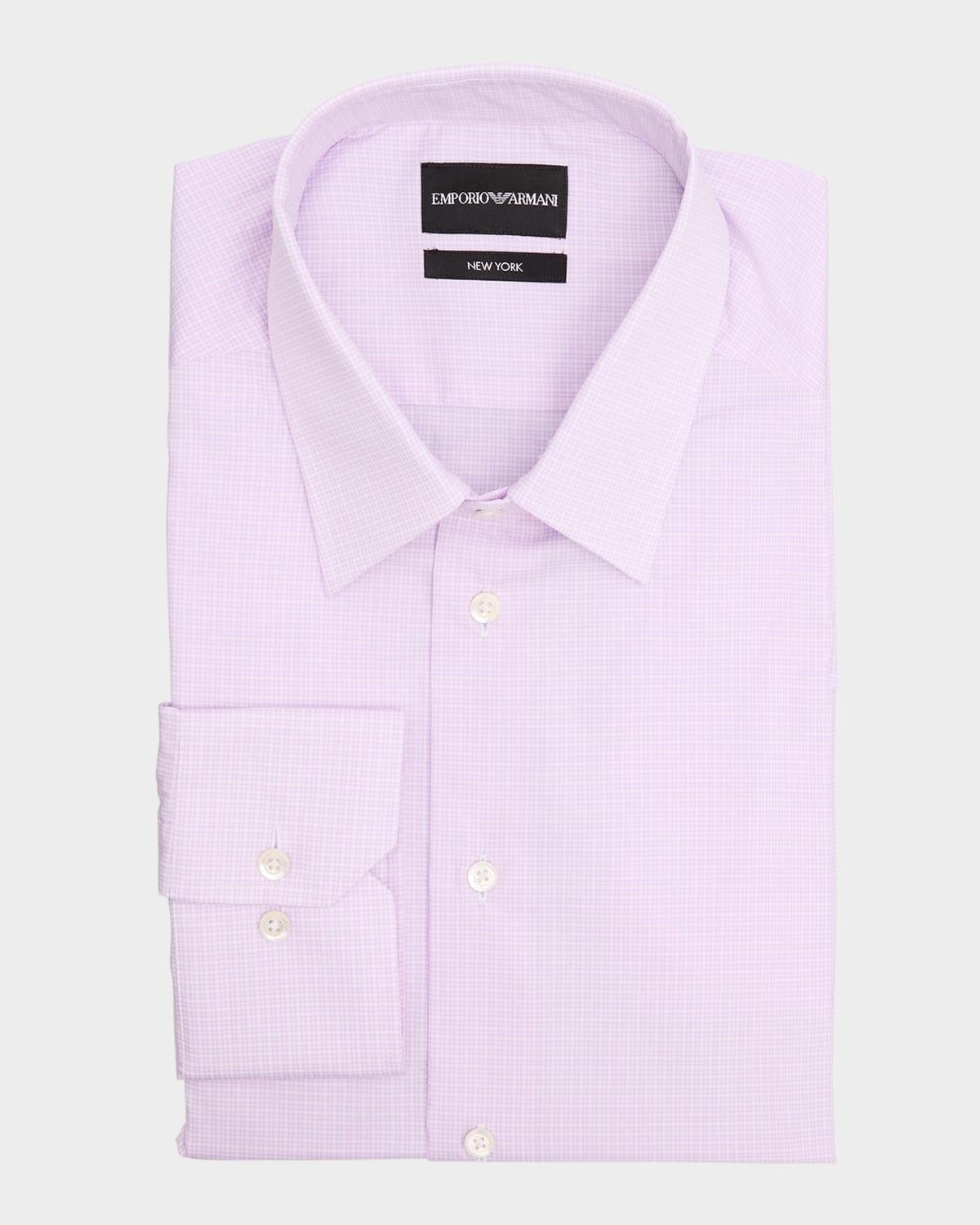 Men's Cotton Stretch Micro-Check Dress Shirt Product Image