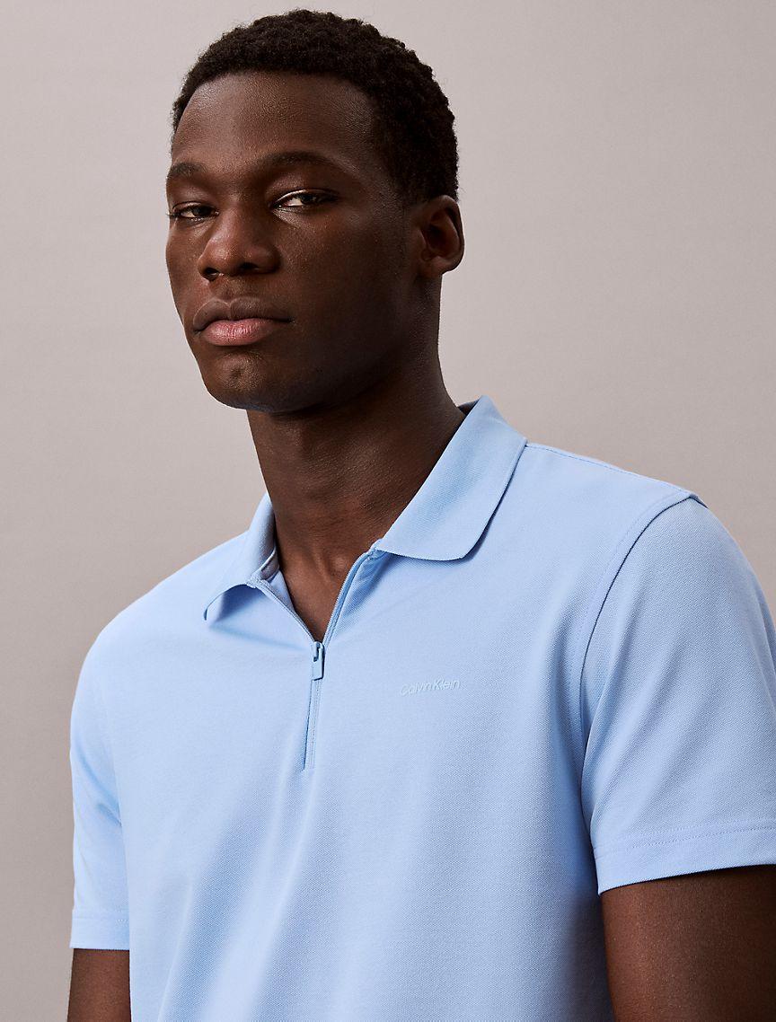 Tech Pique Zip Polo Shirt Product Image