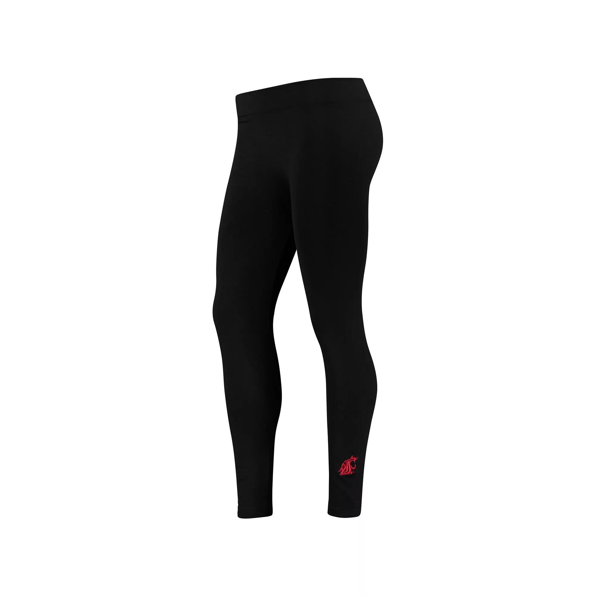 Women's ZooZatz Black Washington State Cougars Fleece Leggings, Size: Small/Medium, Wsc Black Product Image