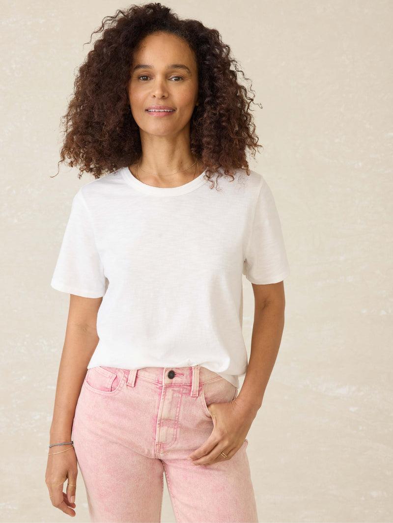 Sunwashed Regenerative Cotton Essential Tee - White Product Image