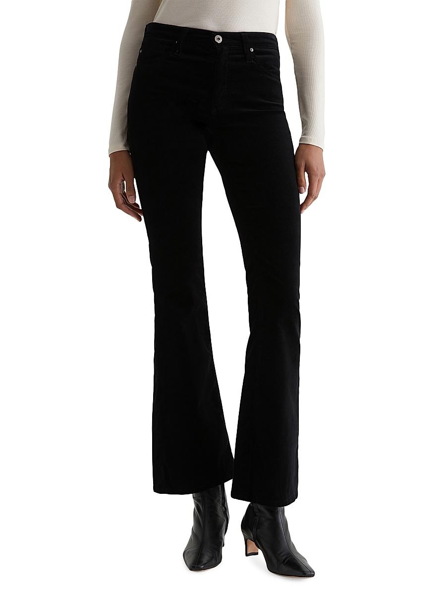 Womens Farrah Velvet High-Rise Flared Jeans Product Image