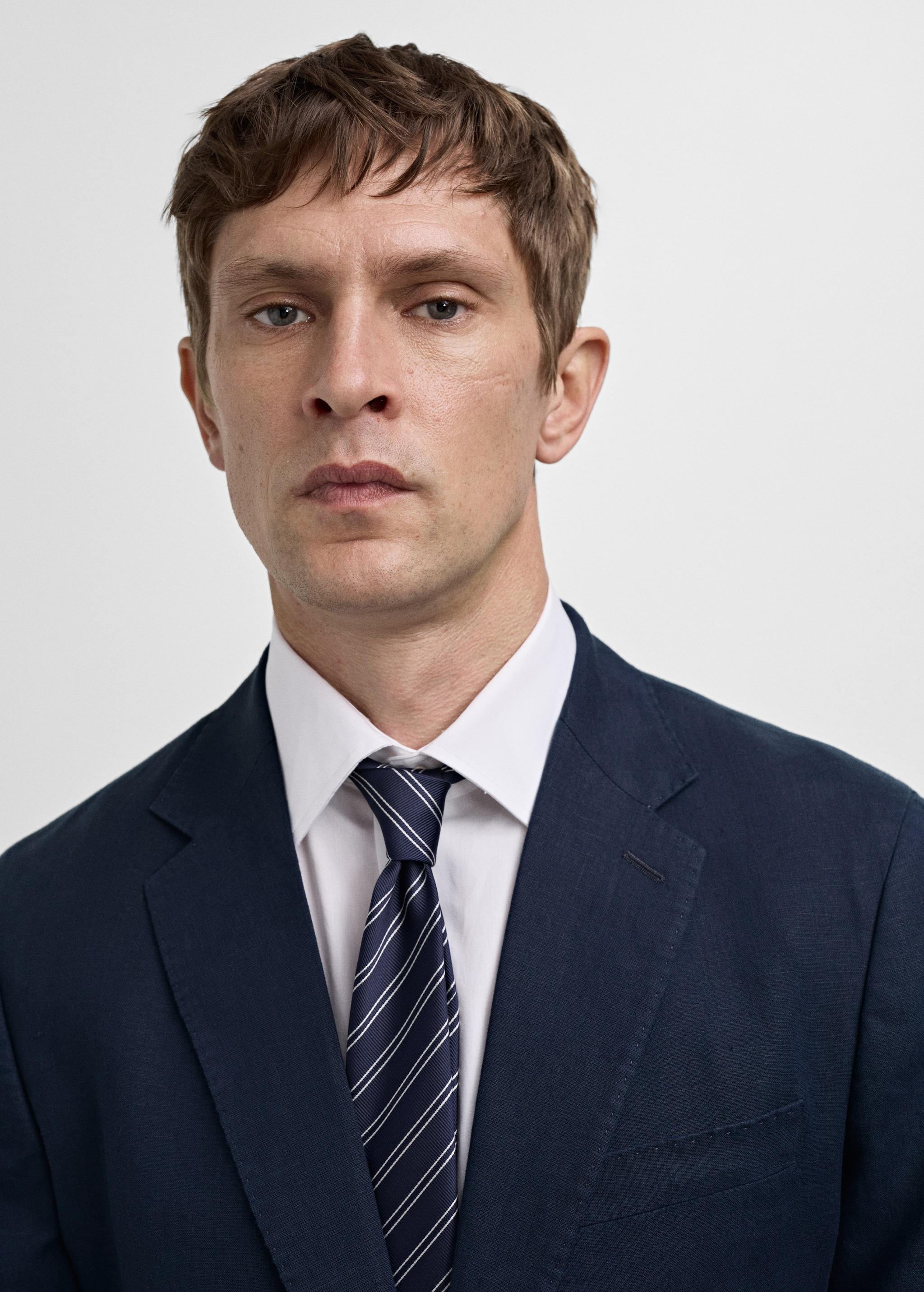 100% linen slim-fit suit jacket - Men | MANGO USA Product Image