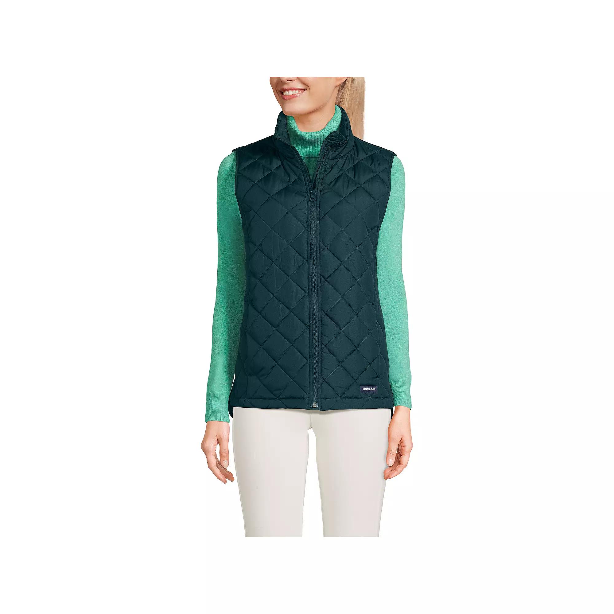 Petite Lands' End Insulated Vest, Women's, Size: Small Petite, Dark Green Green Product Image