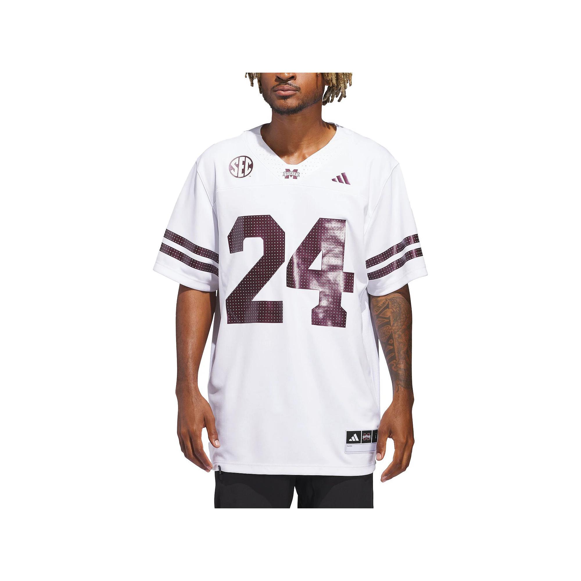 Men's adidas White Mississippi State Bulldogs White Out Jersey, Size: 3XL, Mst White Product Image