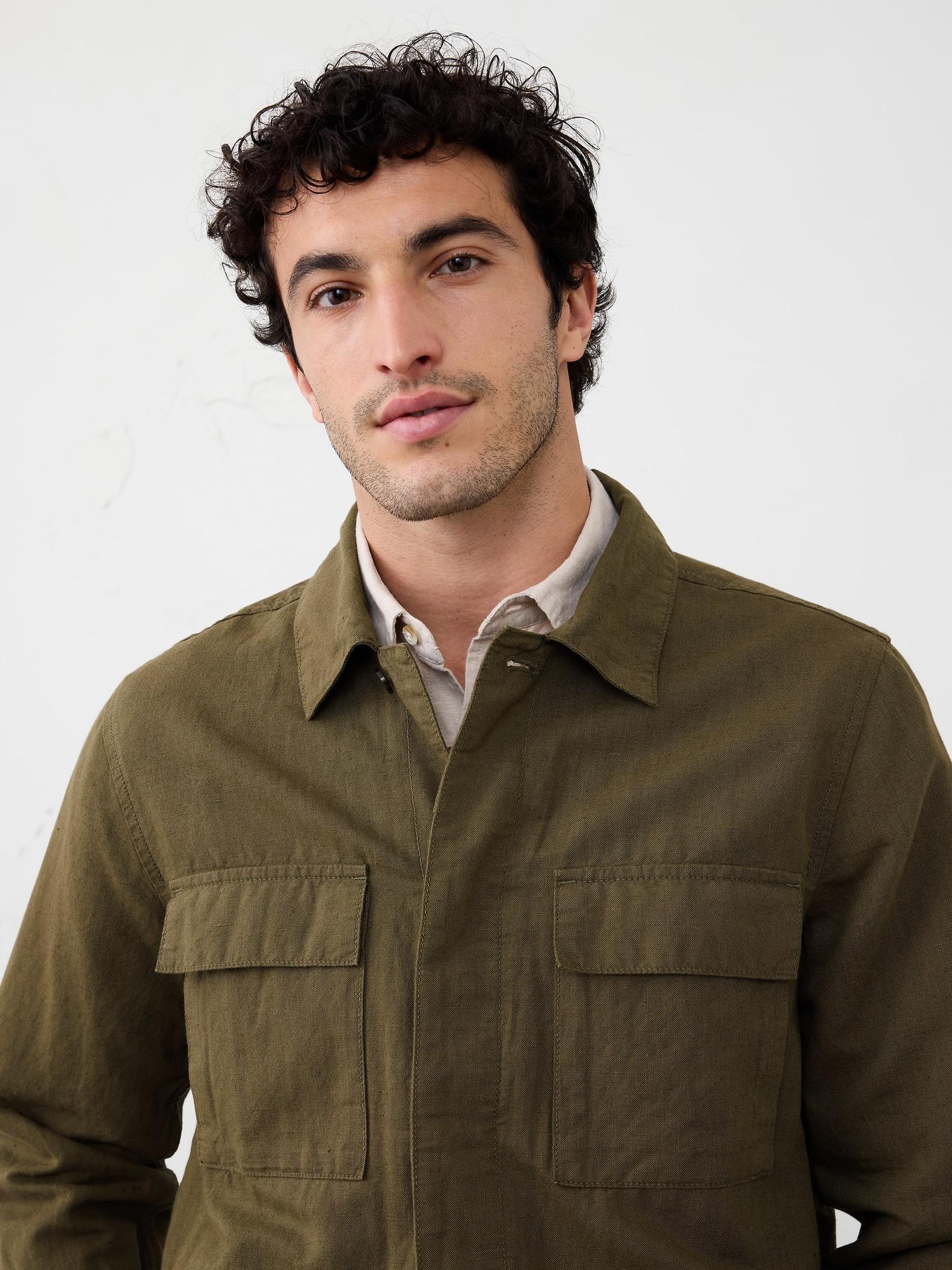 Linen-Blend Field Jacket Product Image