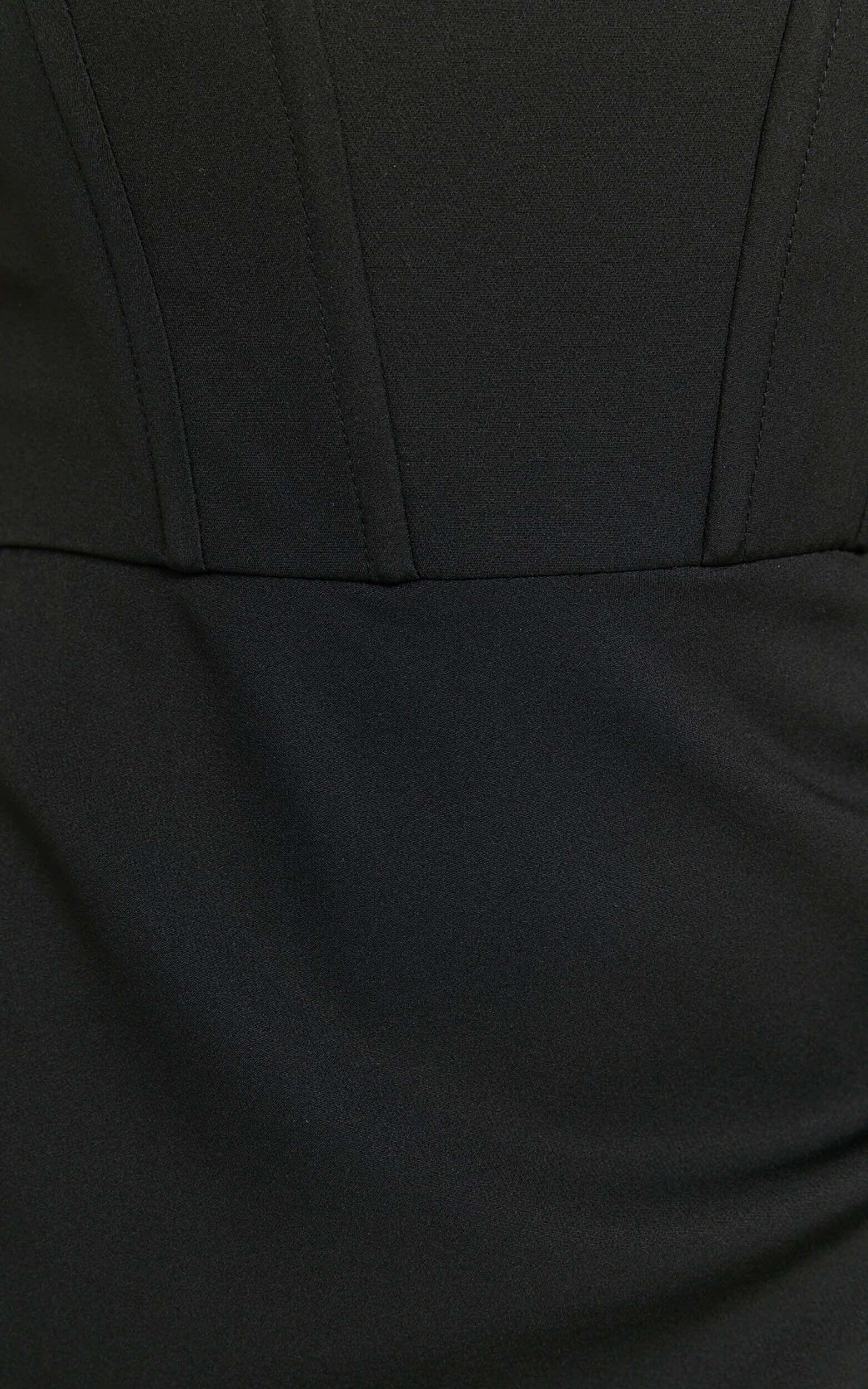 Bonne Mini Dress - Strapless Corset Side Split Dress in Black Product Image