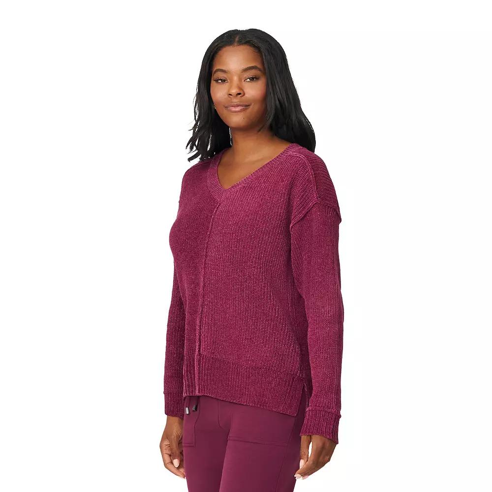 Women's Grey & Gray Cozy Luxe V-Neck Sweater,  Product Image