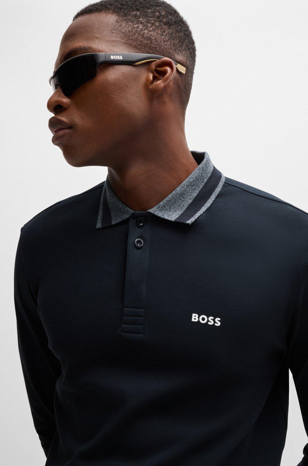 Interlock-cotton polo shirt with contrast logo Product Image