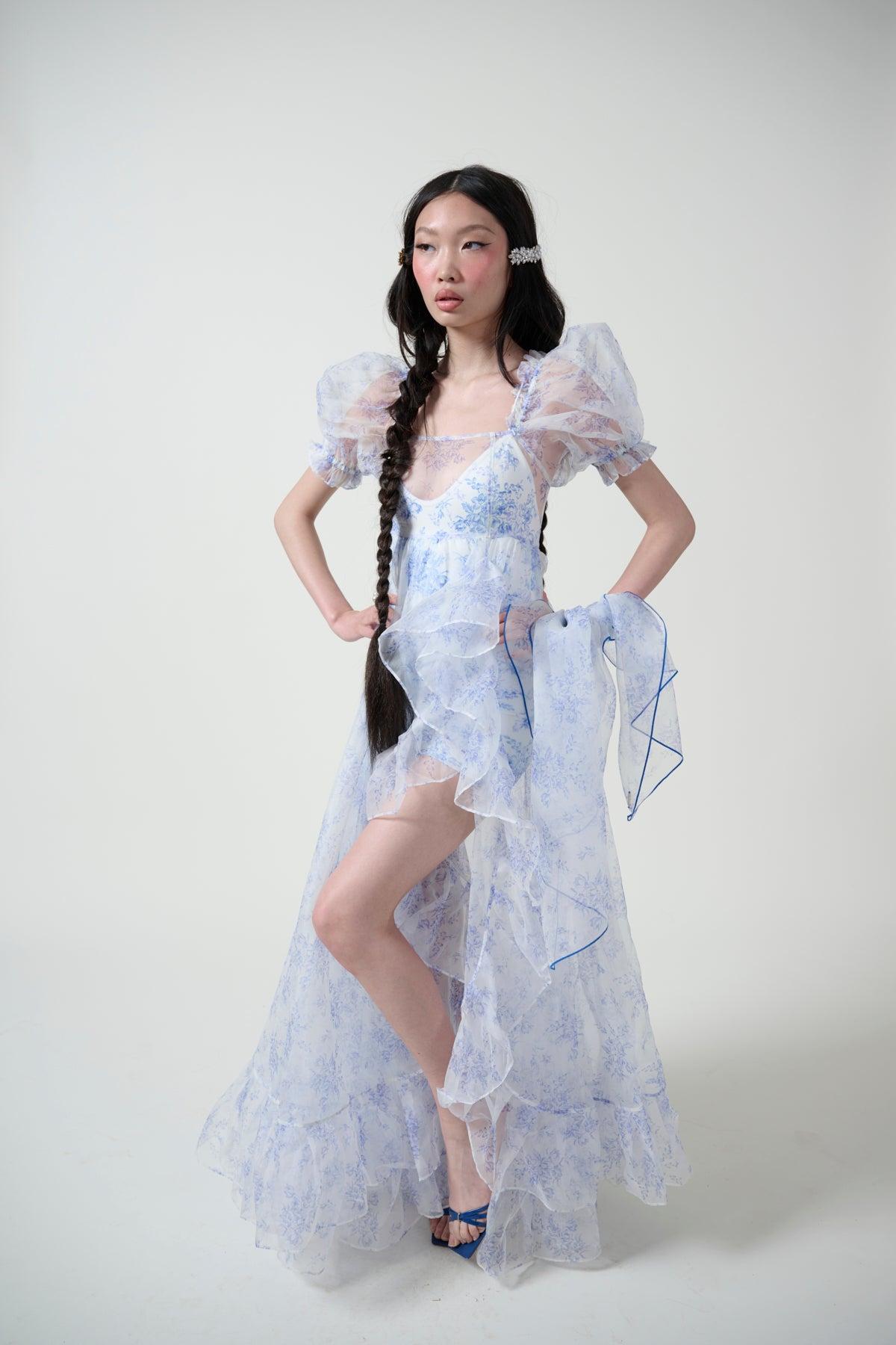 The Bed & Breakfast Sheer Delight Ruffle Gown Product Image
