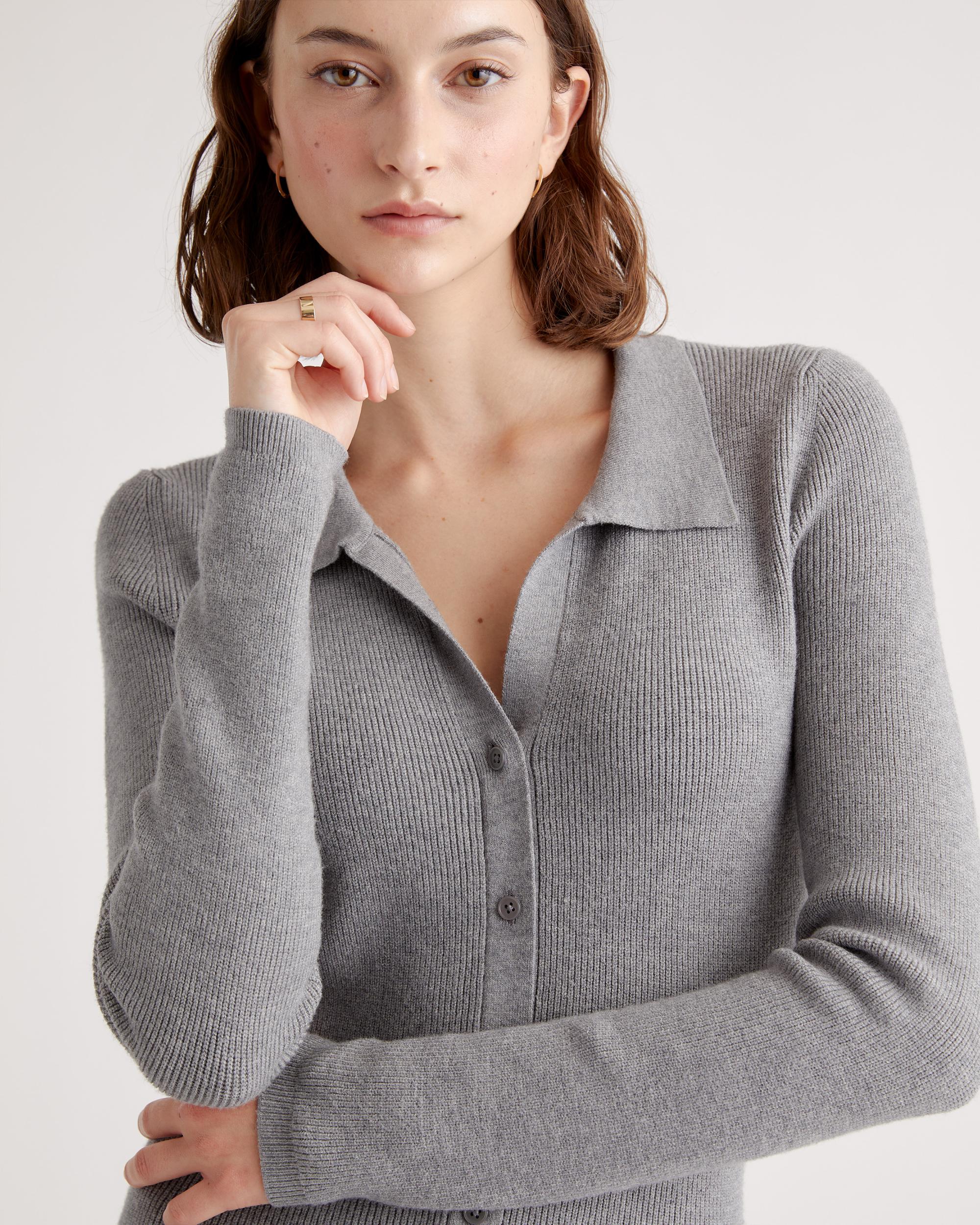 Quince | Women's Eco-Knit Button-Up Sweater Dress Viscose Product Image