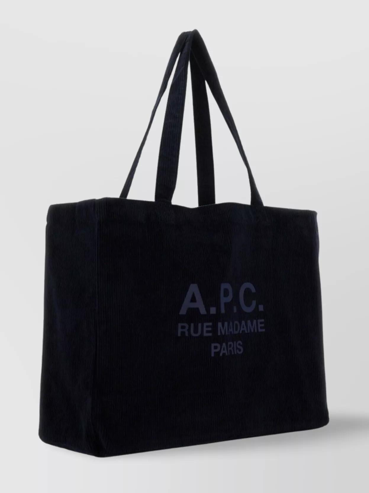 APC A.p.c. Dark Blue Corduroy Diane Shopping Bag Product Image