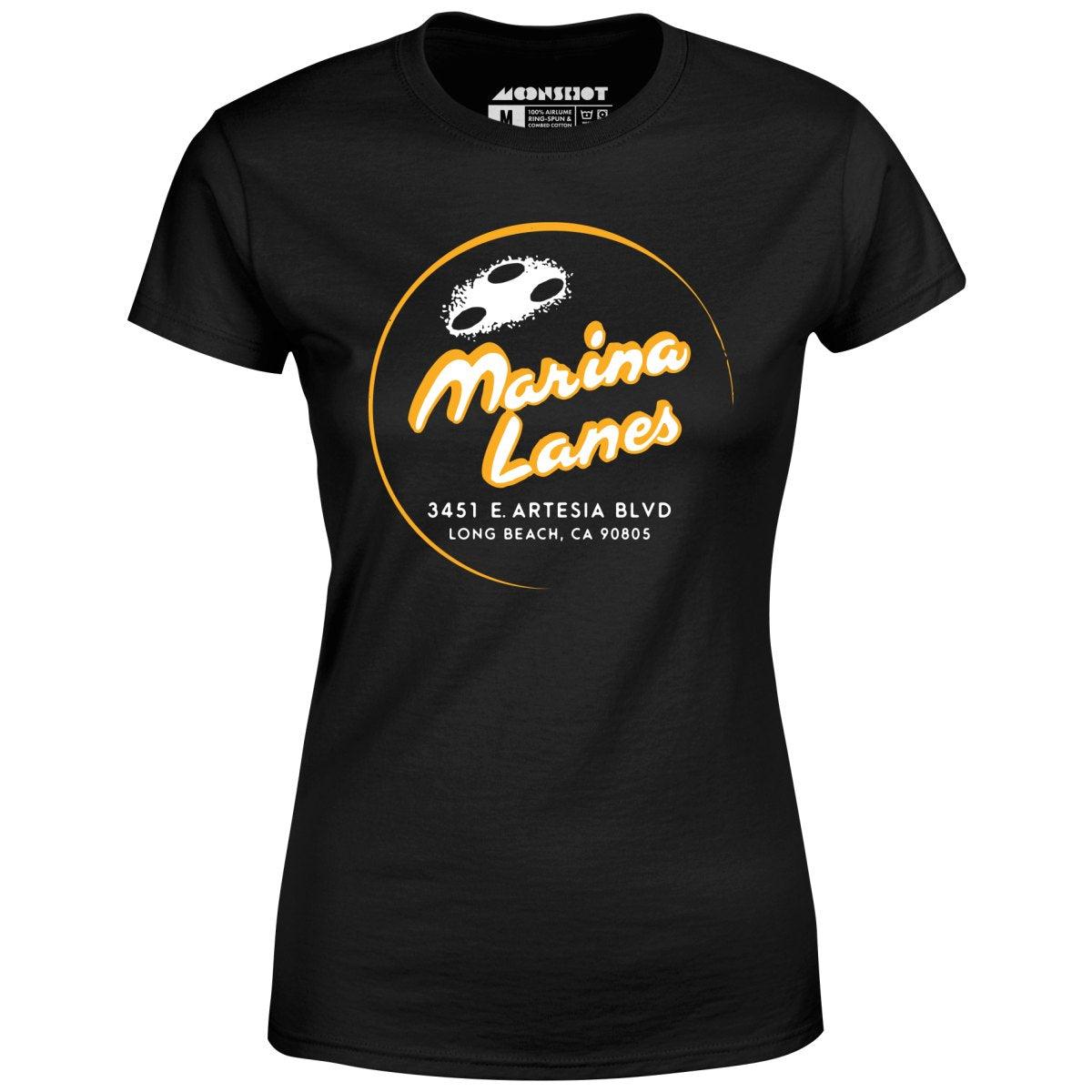 Marina Lanes - Long Beach, CA - Vintage Bowling Alley - Women's T-Shirt Female Product Image