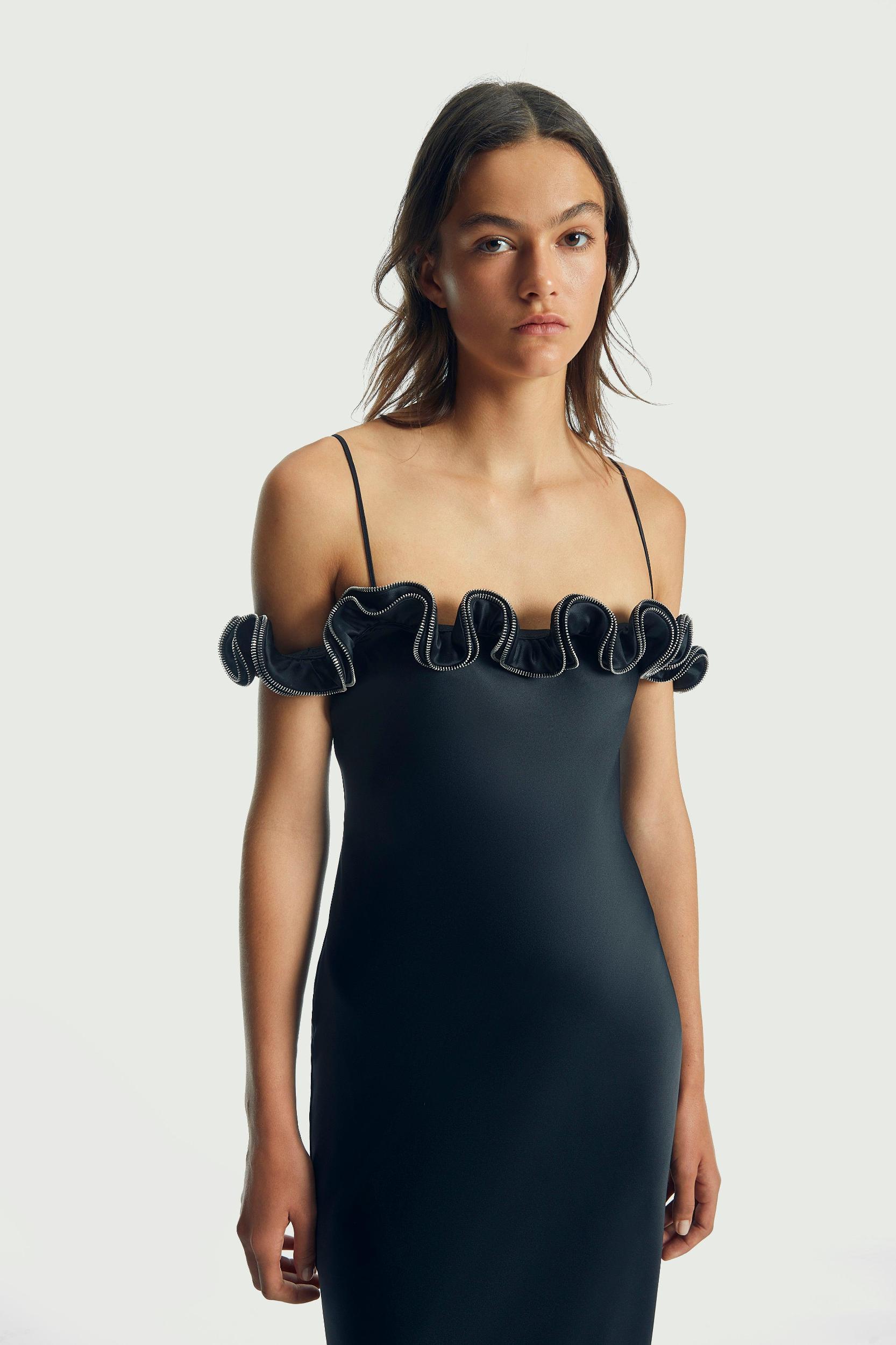 Zip Ruffles Dress Product Image
