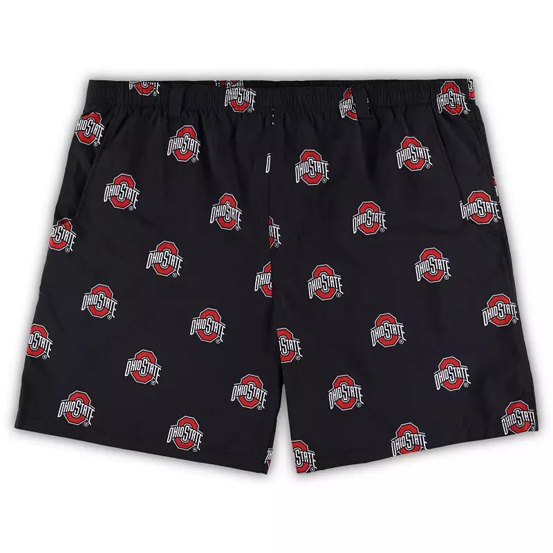 Men's Columbia Black Ohio State Buckeyes Big & Tall Backcast II Allover Print Omni-Shade Shorts,  Product Image