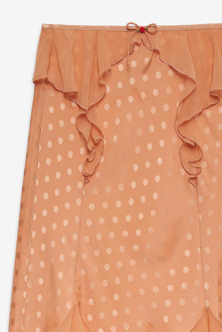Glimmer Rosebud Midi Skirt — Rose Gold Product Image