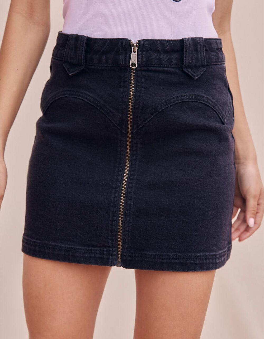 WEST OF MELROSE Seamed Western Womens Skirt - WASHED BLACK Product Image