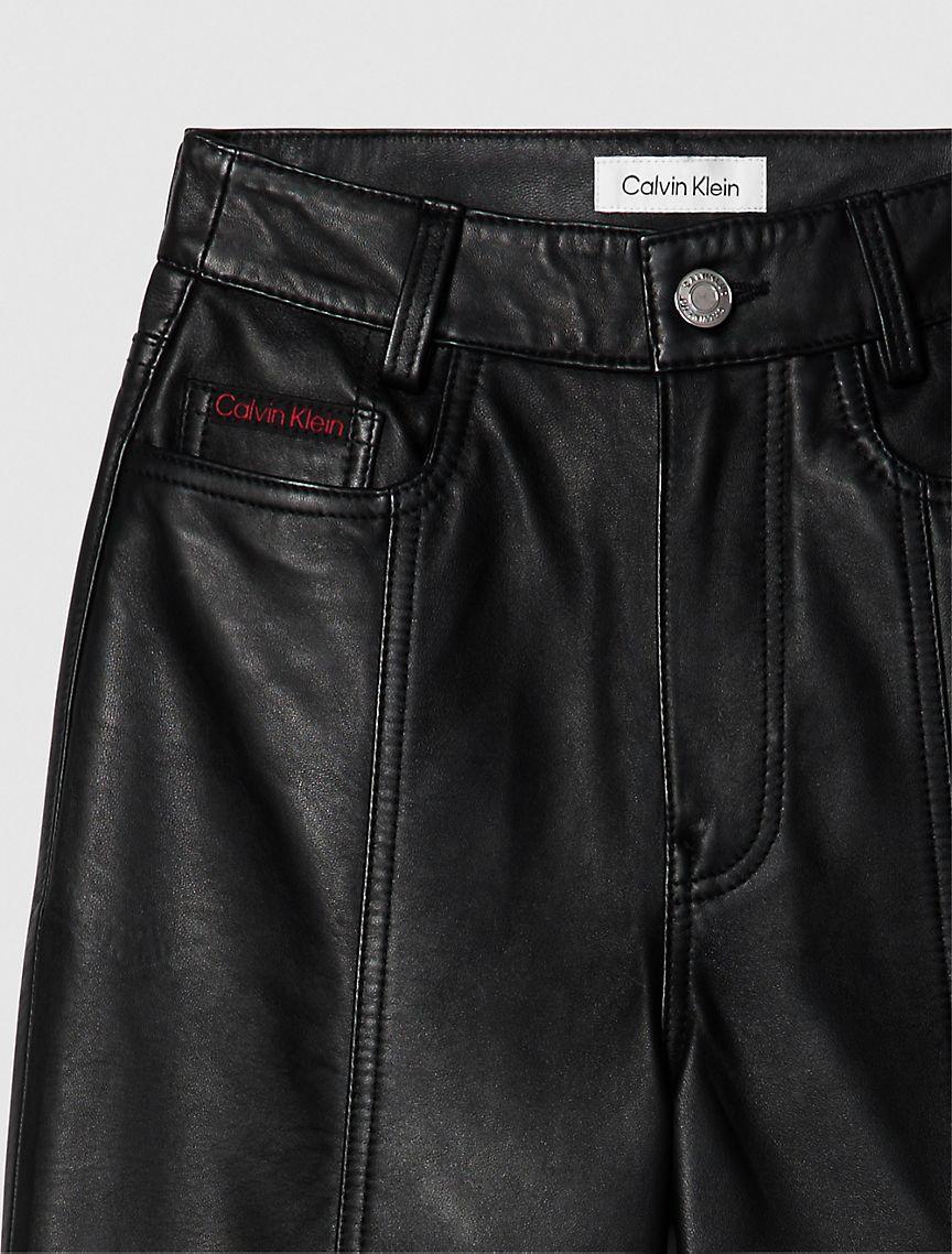 Leather Wide Leg Cargo Pants Product Image