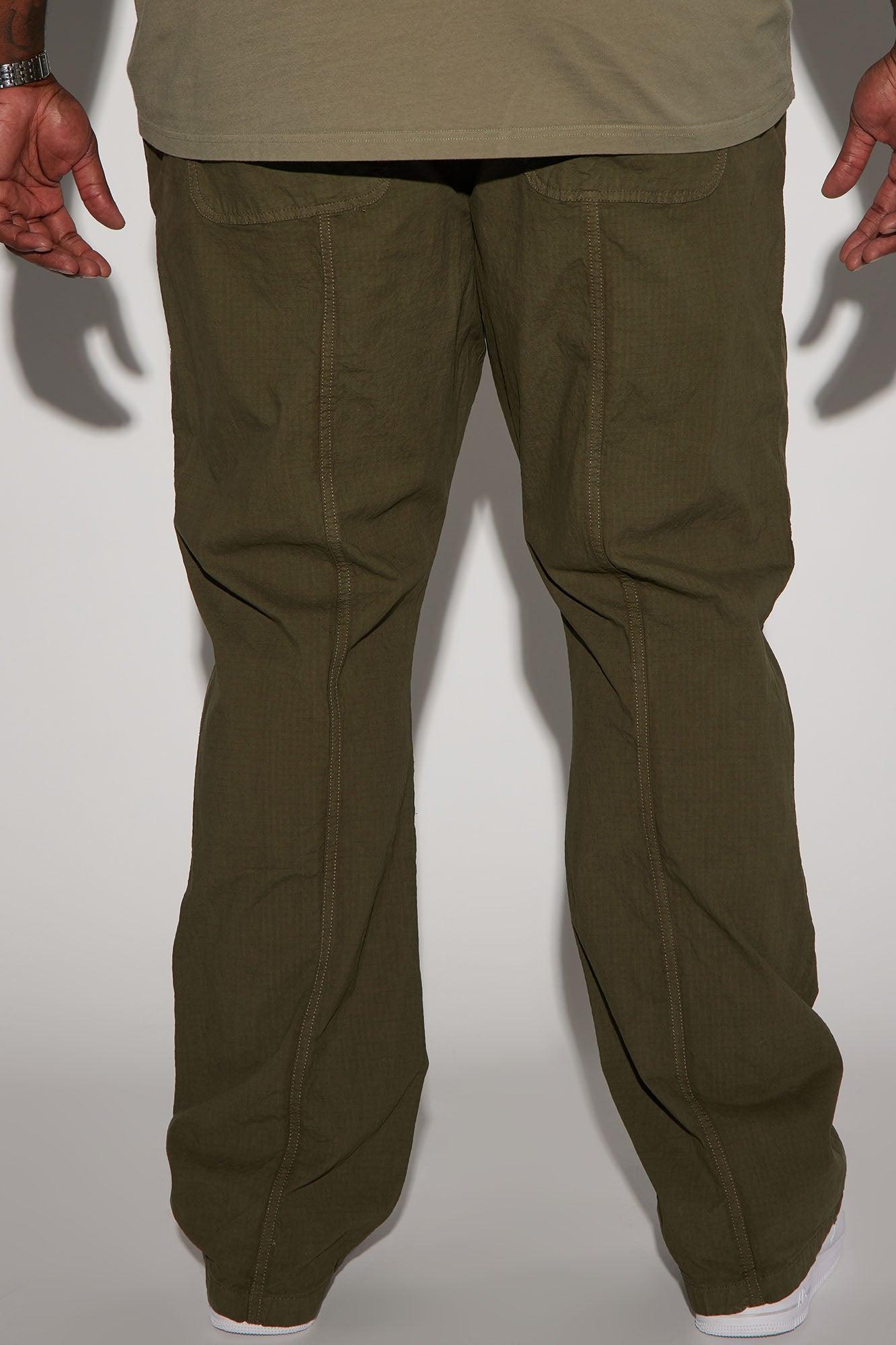 Do It Anyway Stacked Slim Flare Pants - Olive Product Image