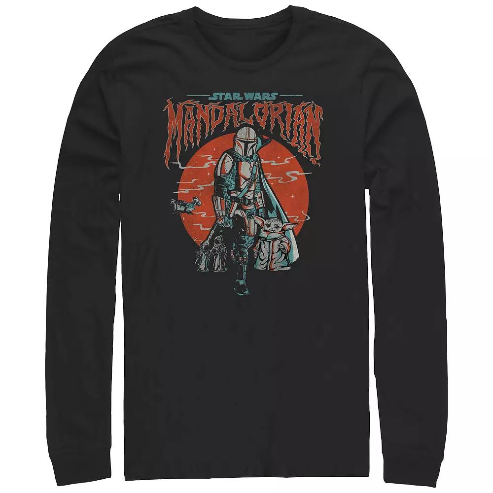 Men's The Mandalorian Wavy Cover Graphic Tee, Size: Large, Black Product Image