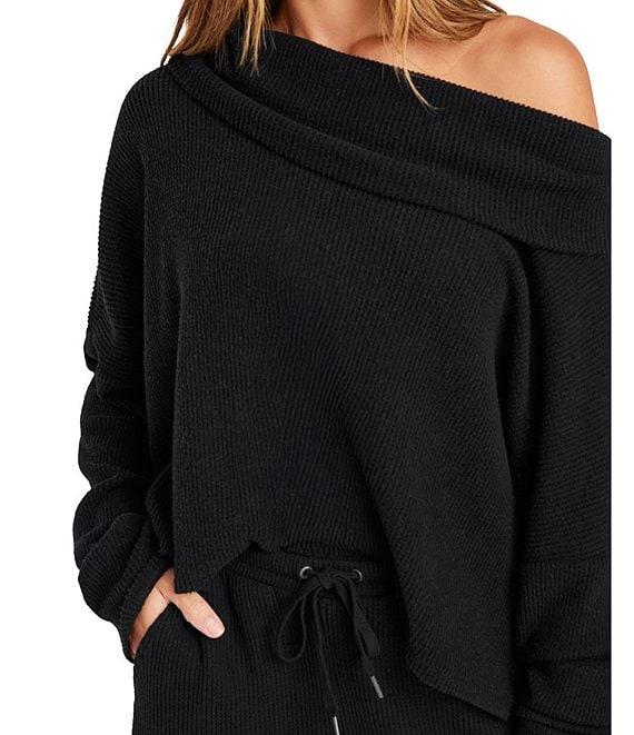 Splendid London Waffle Knit Off-The-Shoulder Long Sleeve Top Product Image