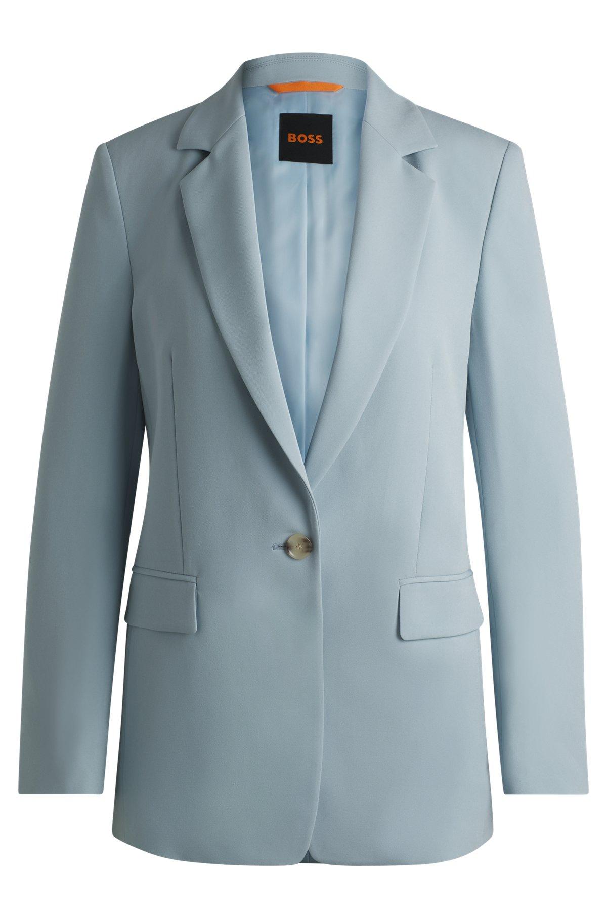 BOSS - Fitted blazer in stretch fabric - Blue Product Image