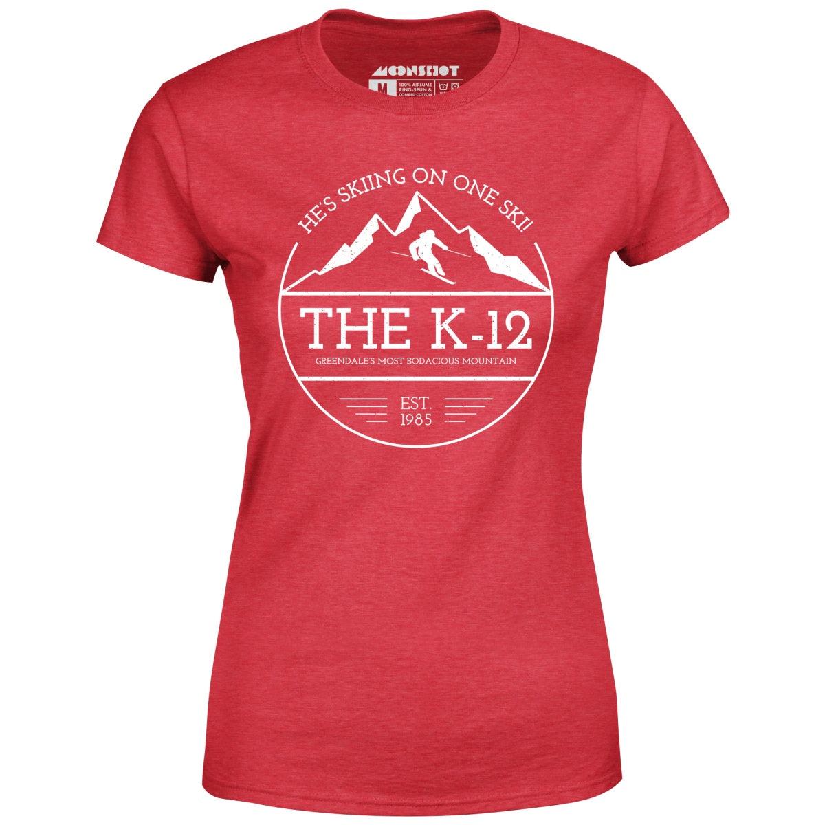 The K-12 He's Skiing on One Ski - Women's T-Shirt Female Product Image