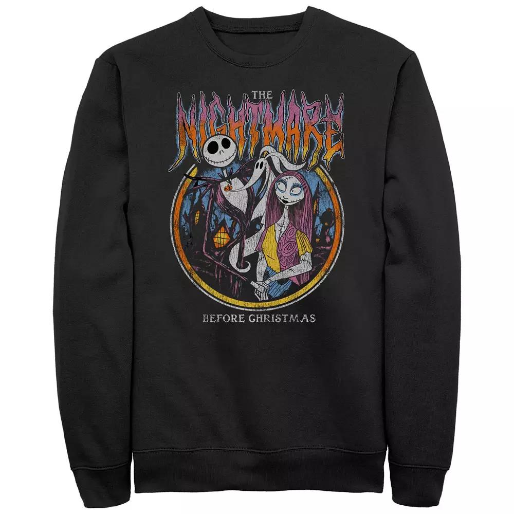 Disney's The Nightmare Before Christmas Jack And Sally Stamp Men's Graphic Fleece, Size: Medium, Black Product Image