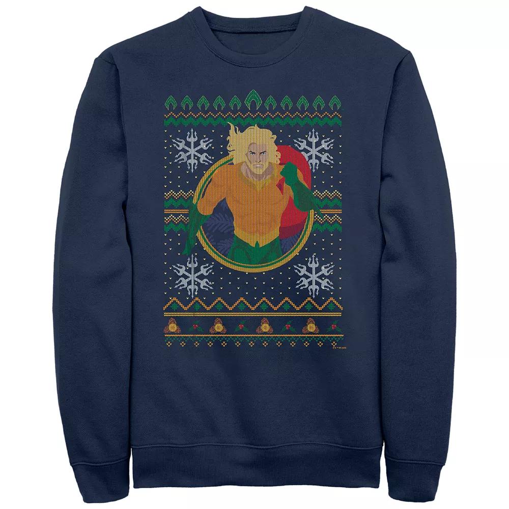 Men's Aquaman Christmas Sweater Graphic Fleece,  Product Image