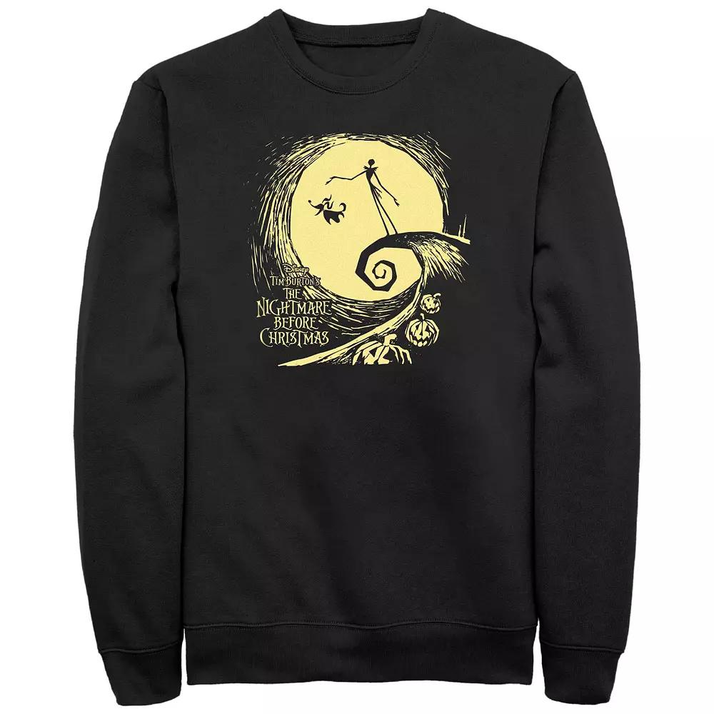 Disney's The Nightmare Before Christmas Jack And Zero At Night Men's Graphic Fleece, Size: Large, Black Product Image
