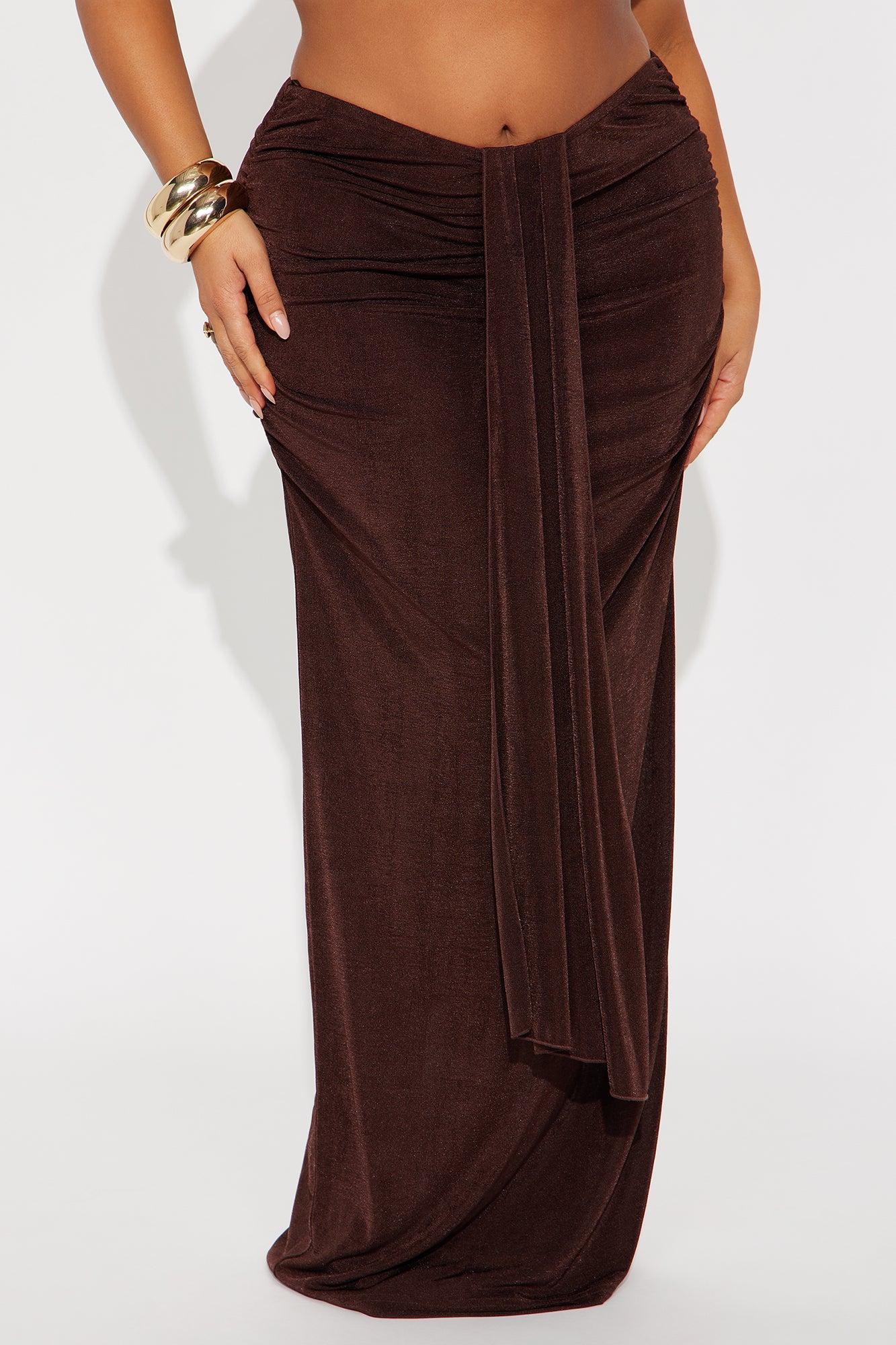 Let's Getaway Slinky Knit Maxi - Chocolate Female Product Image