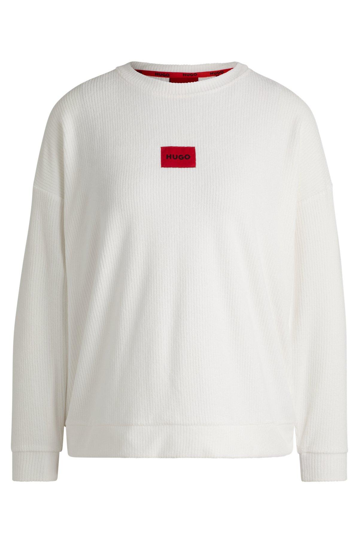 HUGO - Sweatshirt with red logo label - White Product Image