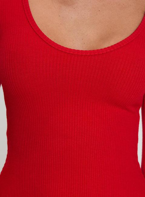 Best Interest Long Sleeve Mini Dress Red Product Image