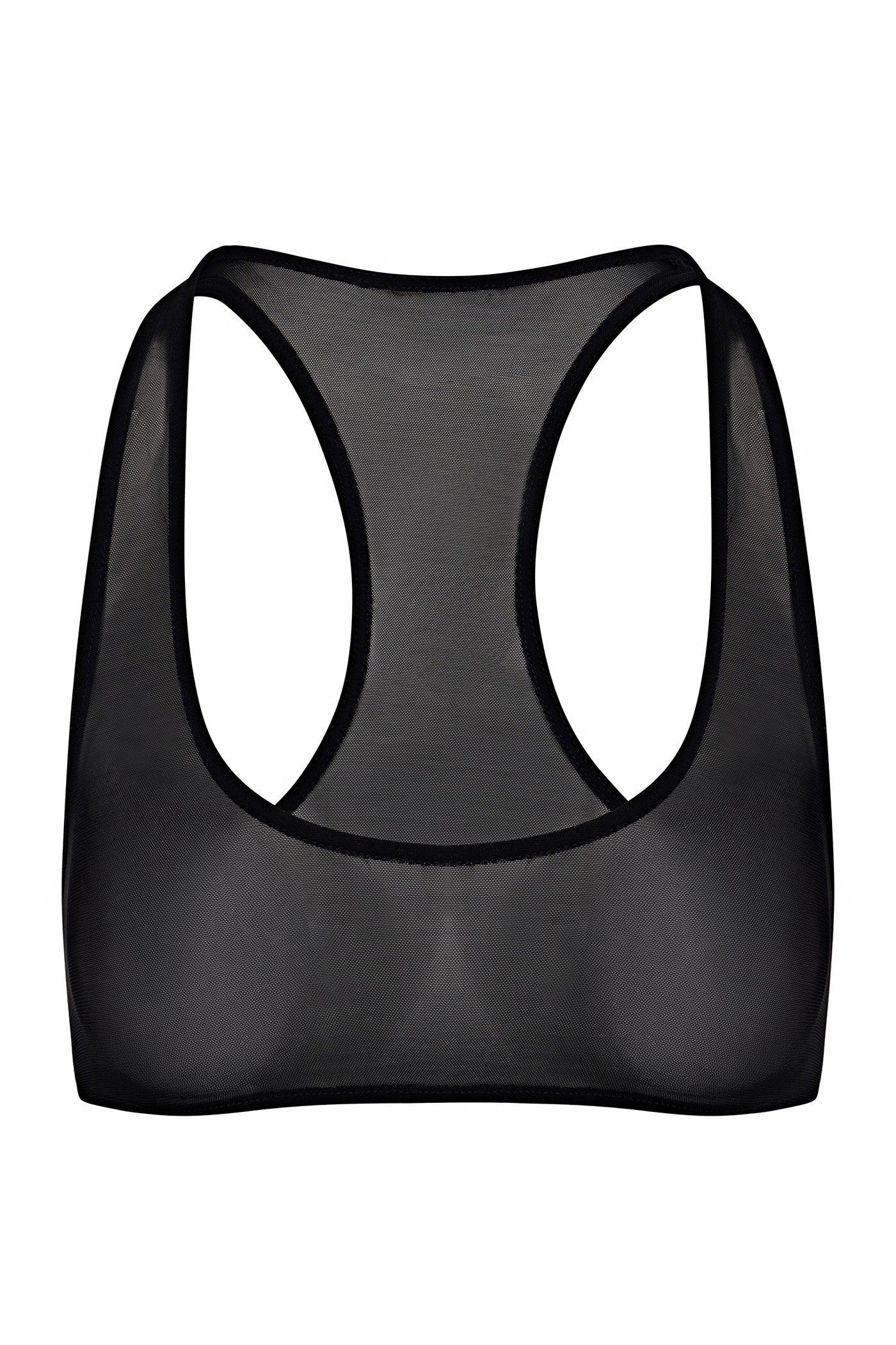 Power Mesh Racerback Bra Top - Black Female Product Image