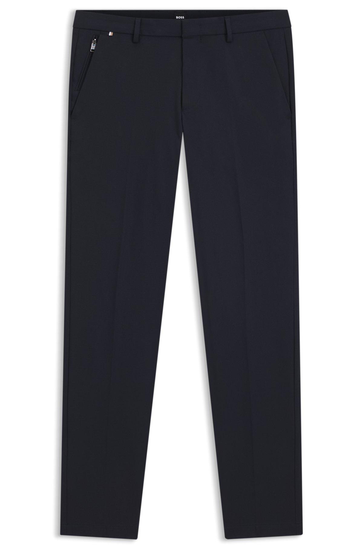 BOSS - Slim-fit trousers in stretch cotton - Dark Blue Product Image