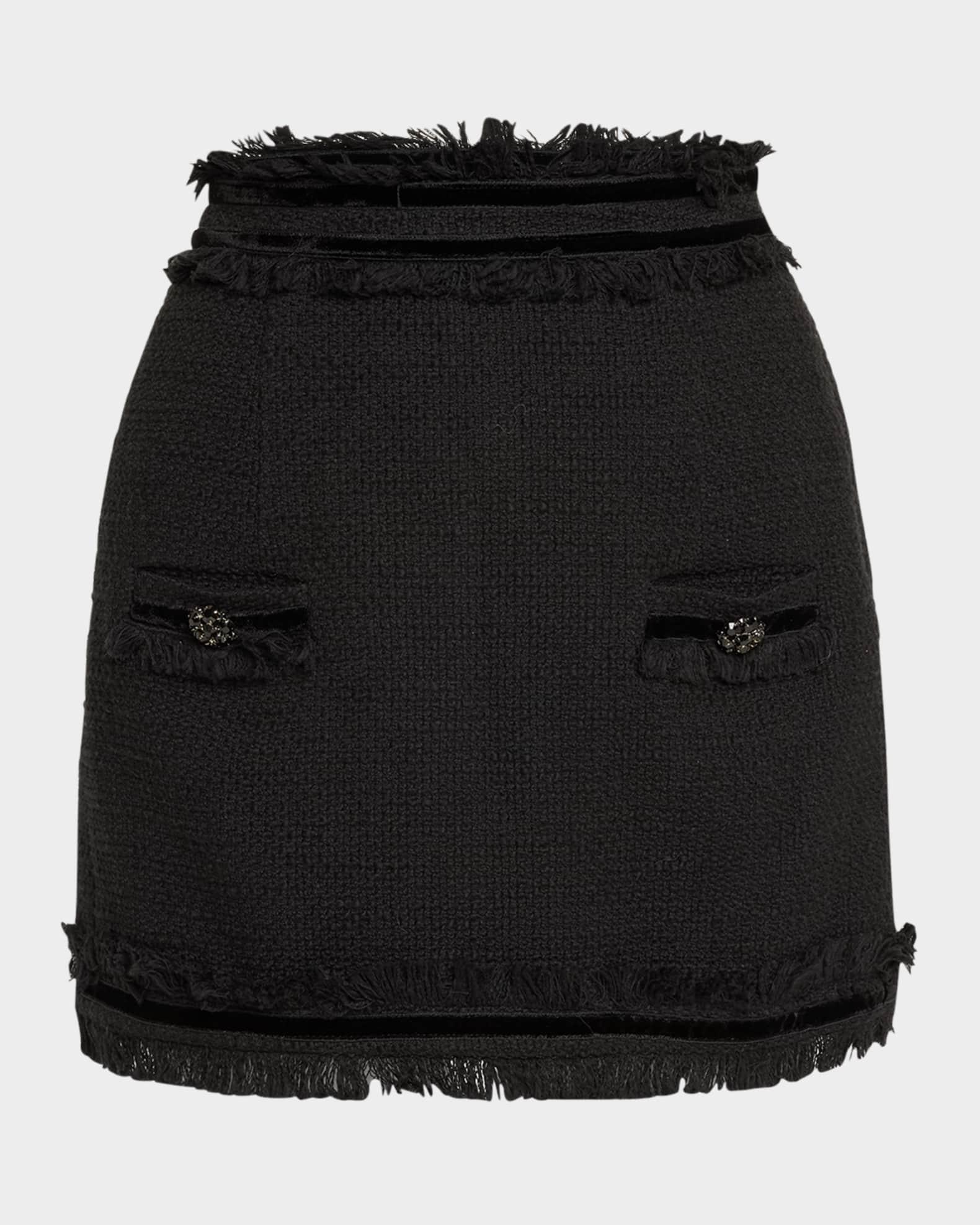 Christie Fringe Tweed Mini Skirt Product Image
