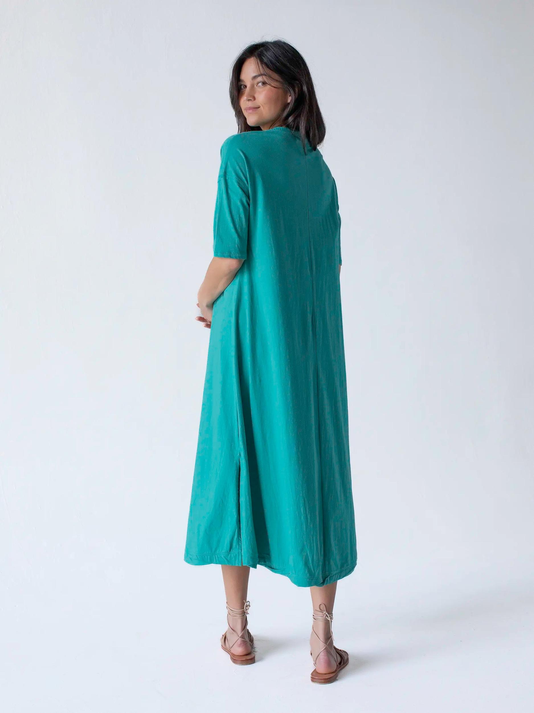 All Day Cotton Tee Dress - Teal Product Image
