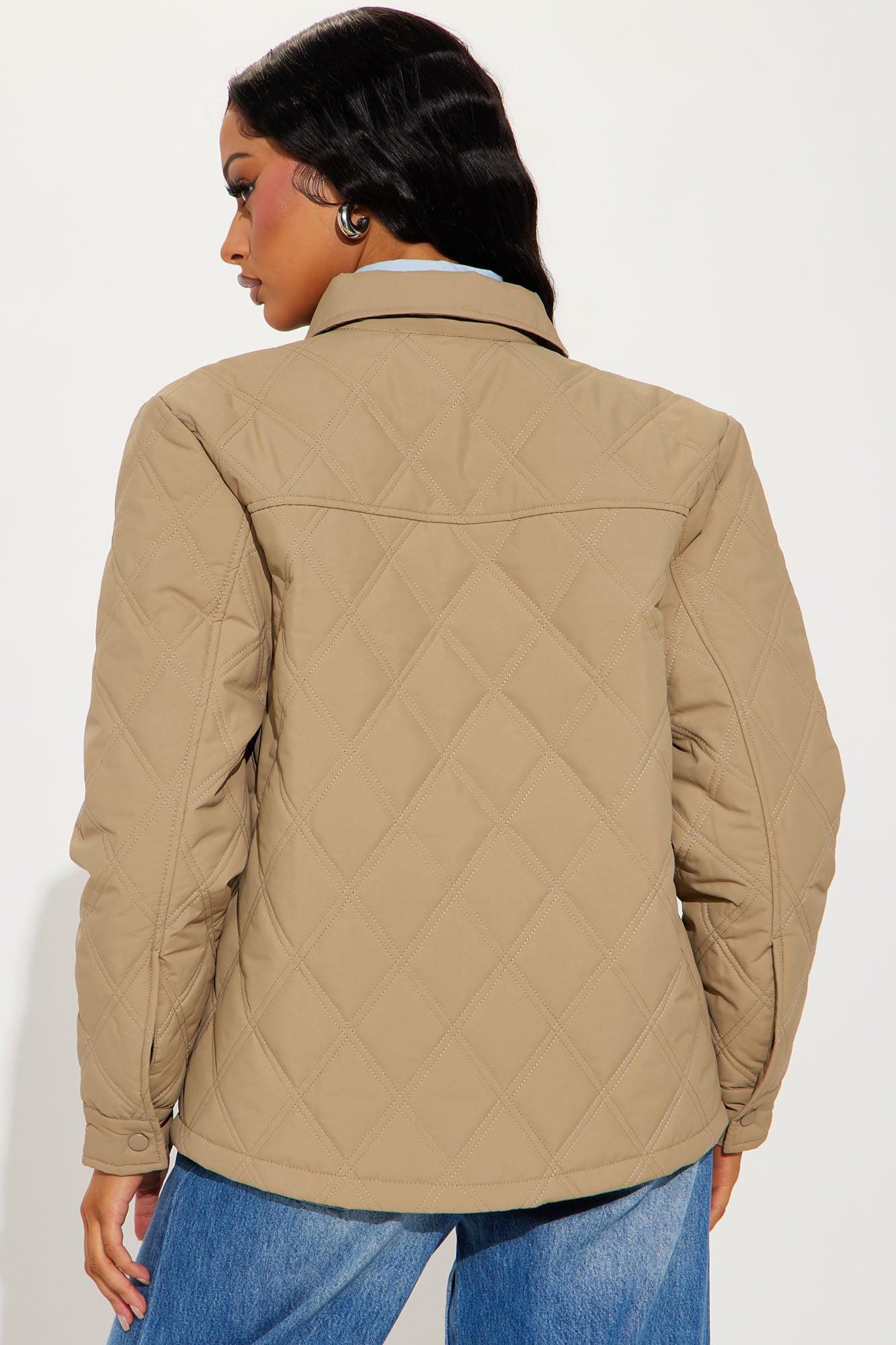 Abby Quilted Shirt Jacket - Tan Female Product Image