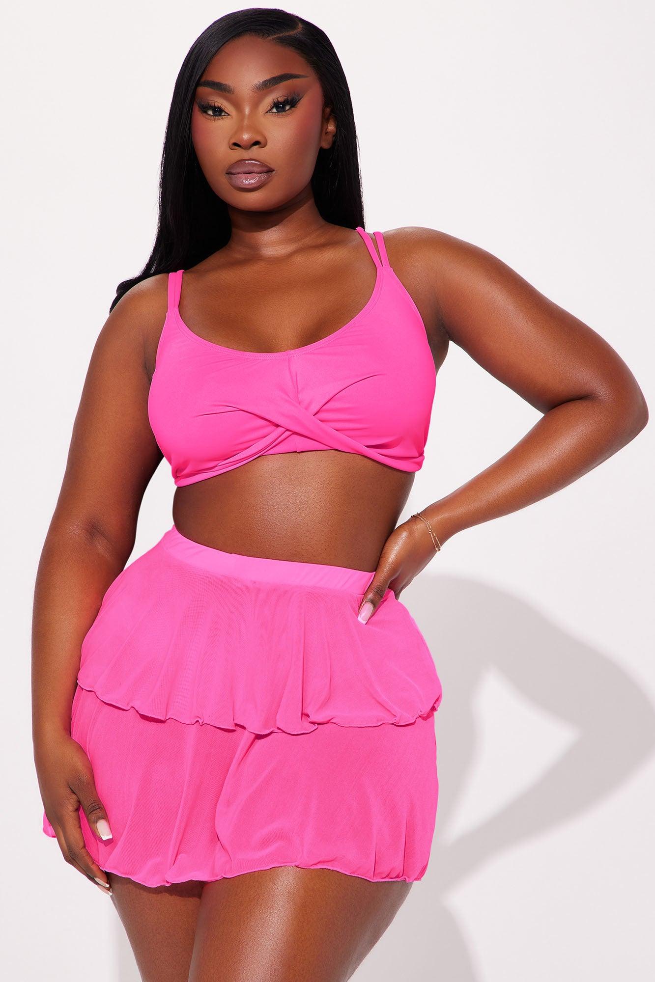 Marcia 3 Piece Bikini Set - Hot Pink Product Image