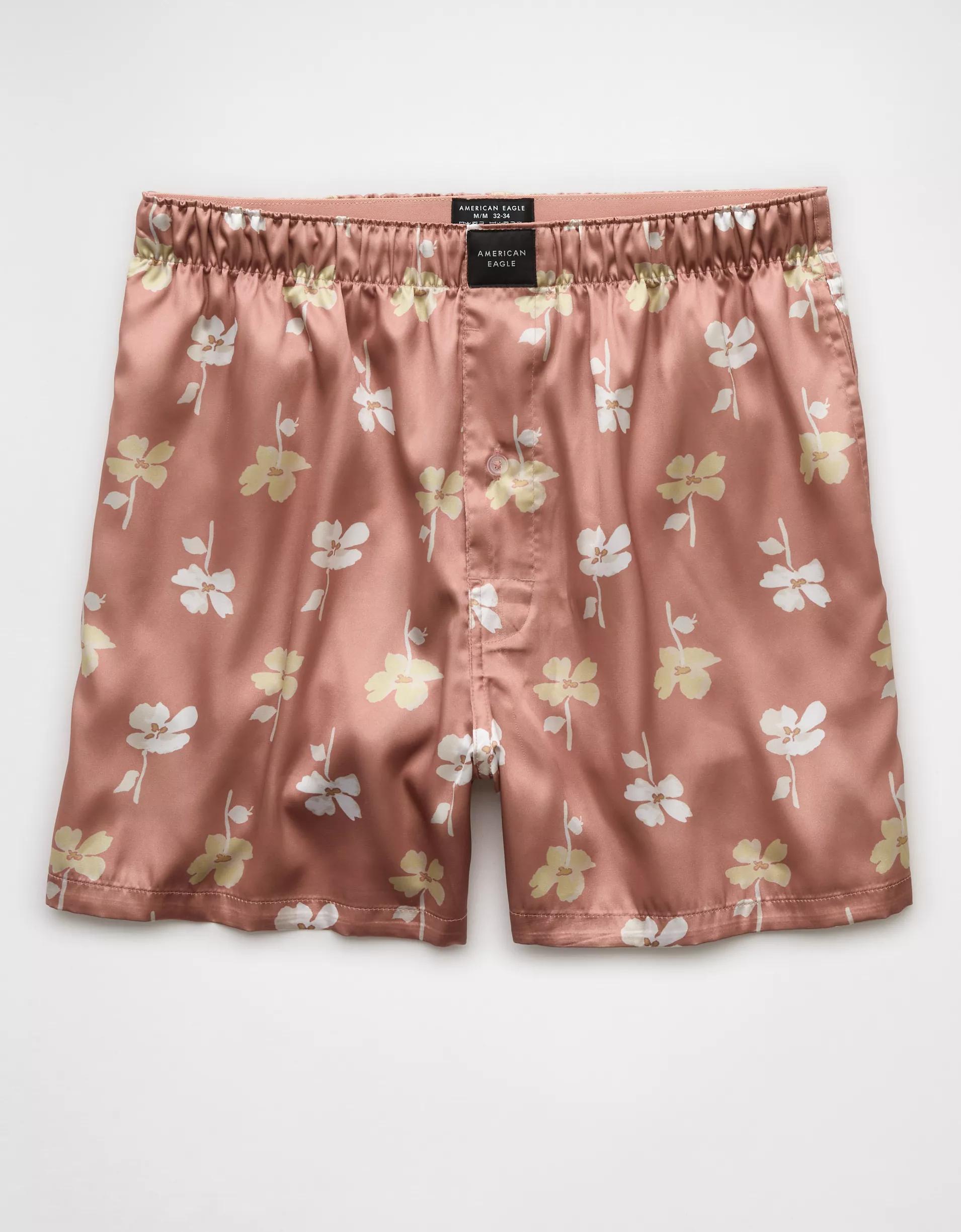 AEO Men's Floral Satin Pocket Boxer Short Product Image