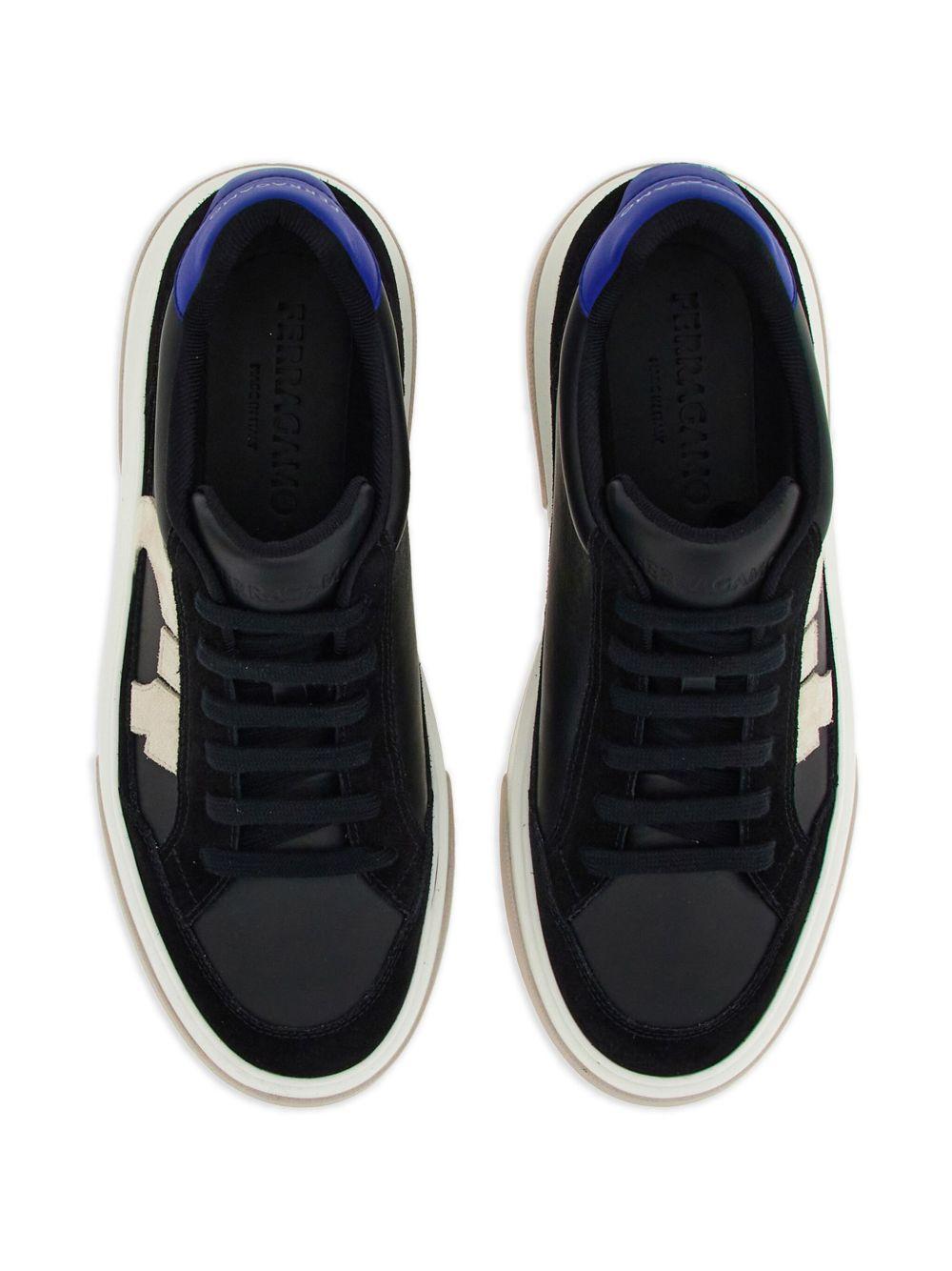 Gancini panelled leather sneakers Product Image