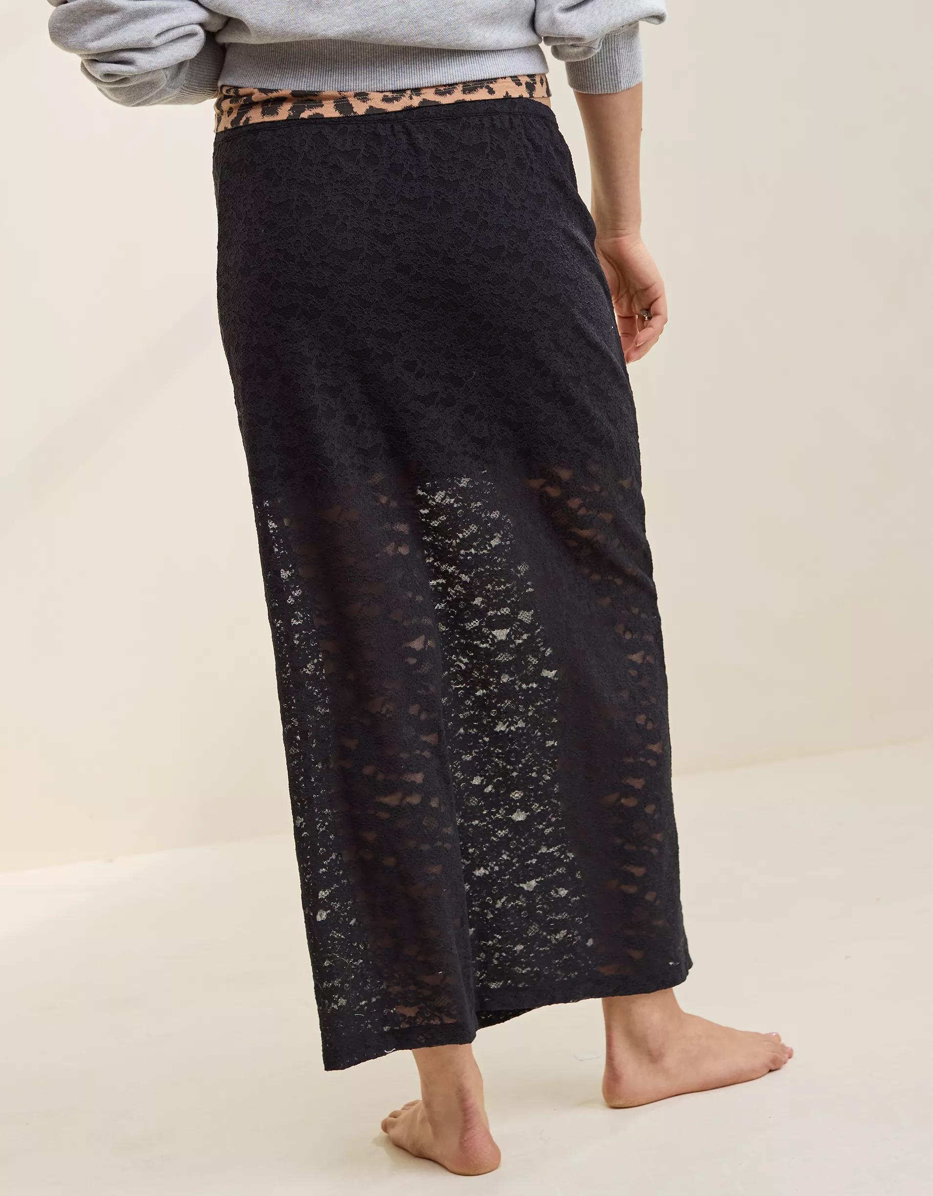 Aerie Vintage Lace Midi Skirt Product Image